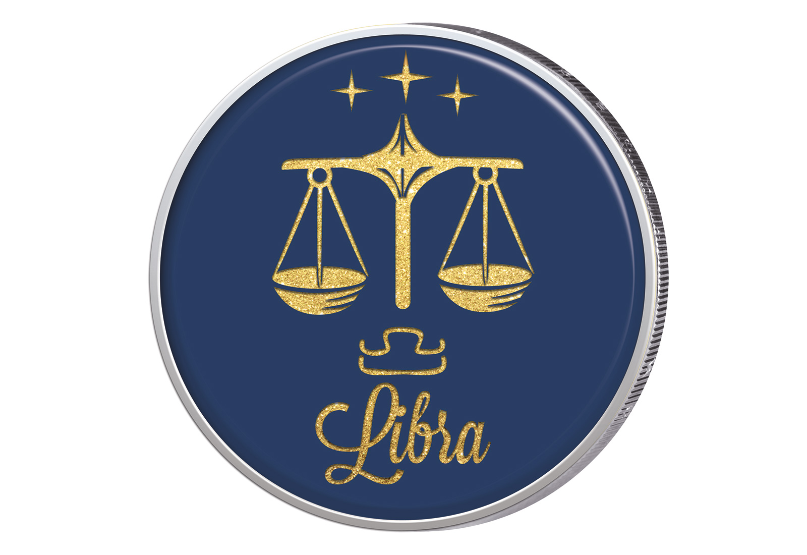 2 Euro mit Farbapplikation Sternzeichen Waage