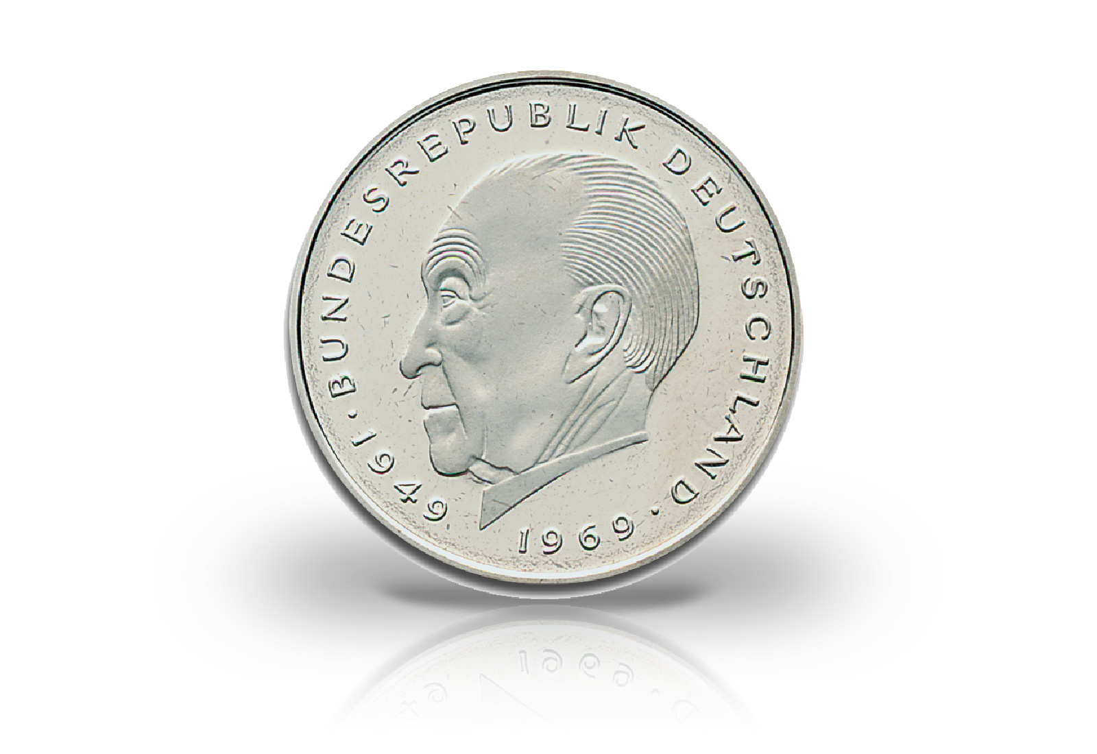 2 DM 1969-1987 BRD Konrad Adenauer 72er Set Jaeger-Nr. 406