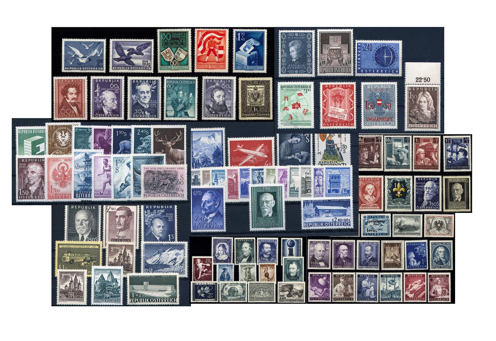 Österreich 1950-1959 gest. Jahrgangspaket MiNr.:948-1072