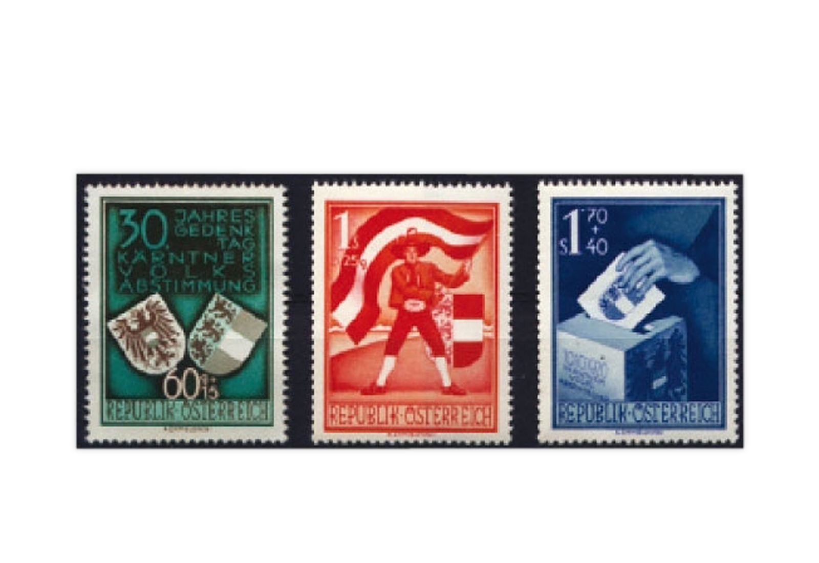 Österreich Frühausgaben 1950 Volksabstimmung Mi.Nr. 952/954 postfrisch