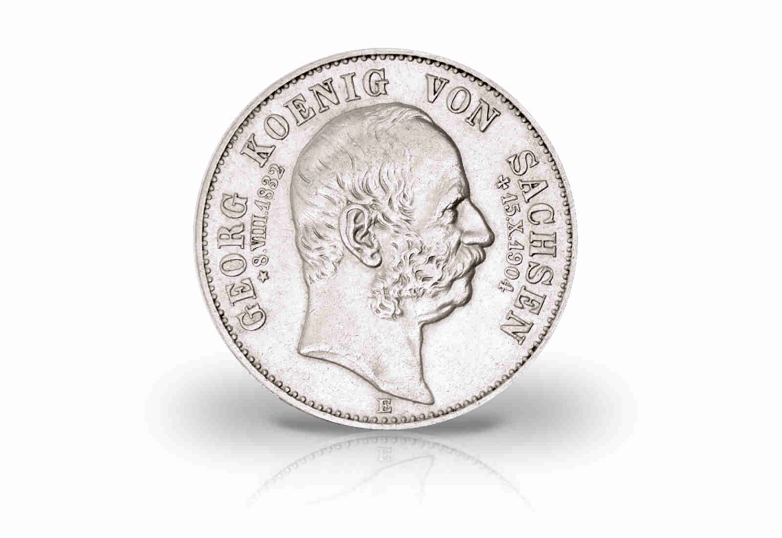 2 Mark 1903-1904 Deutsches Kaiserreich Sachsen König Georg Jaeger-Nr. 132