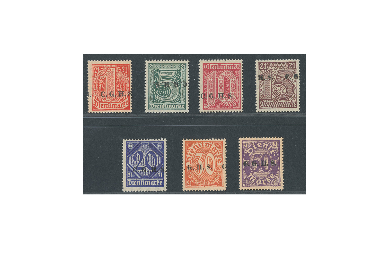 Briefmarke Oberschlesien Dt. Abstimmungsgebiet Mi: D 1-7 **