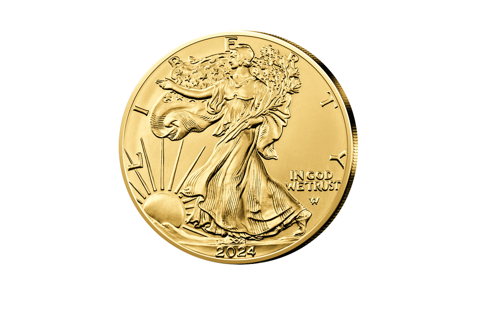 American Eagle 1 oz Silber 2024 USA mit Goldauflage