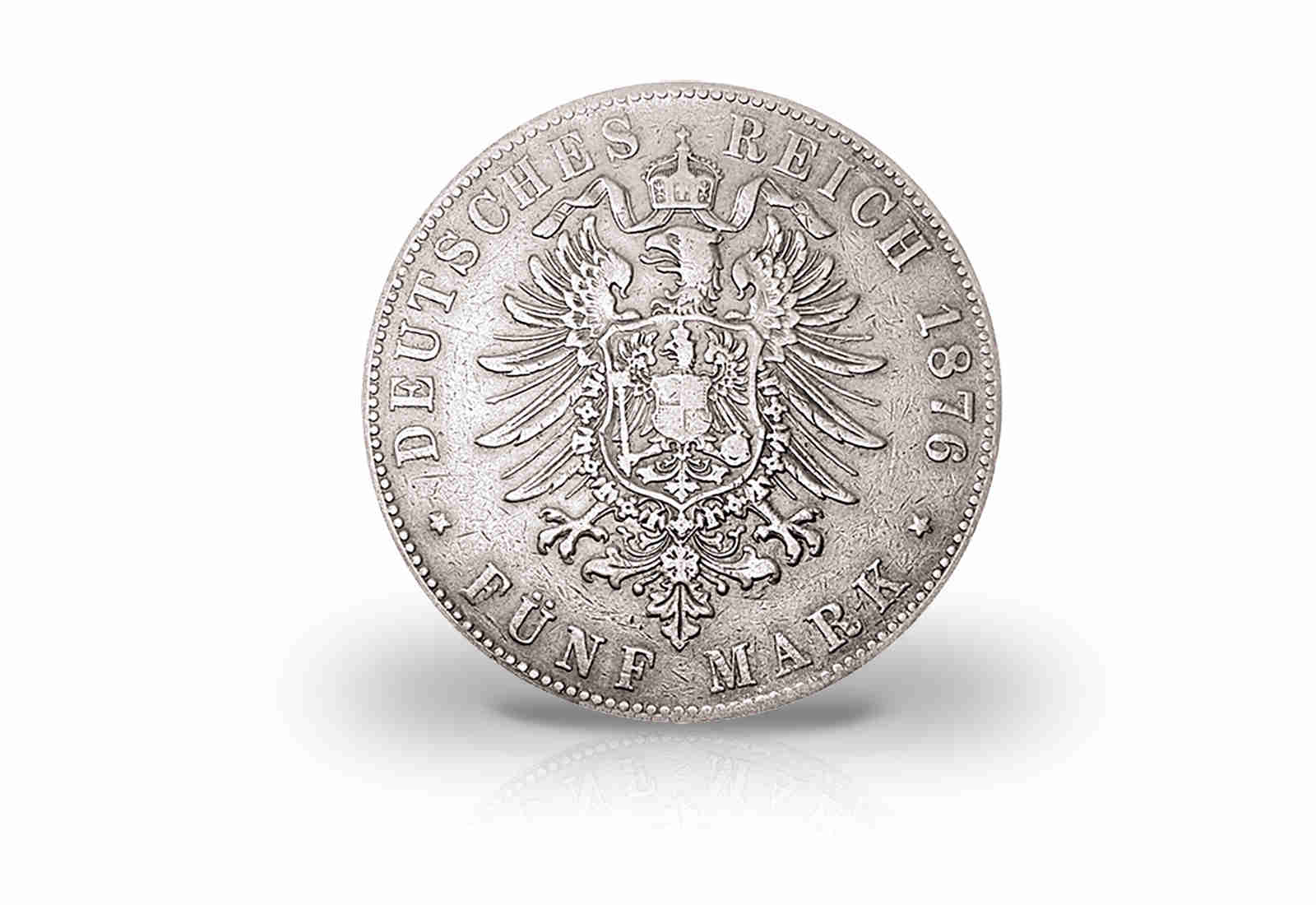 5 Mark 1875-1888 Deutsches Kaiserreich Baden Großherzog Friedrich I. Jaeger-Nr. 27