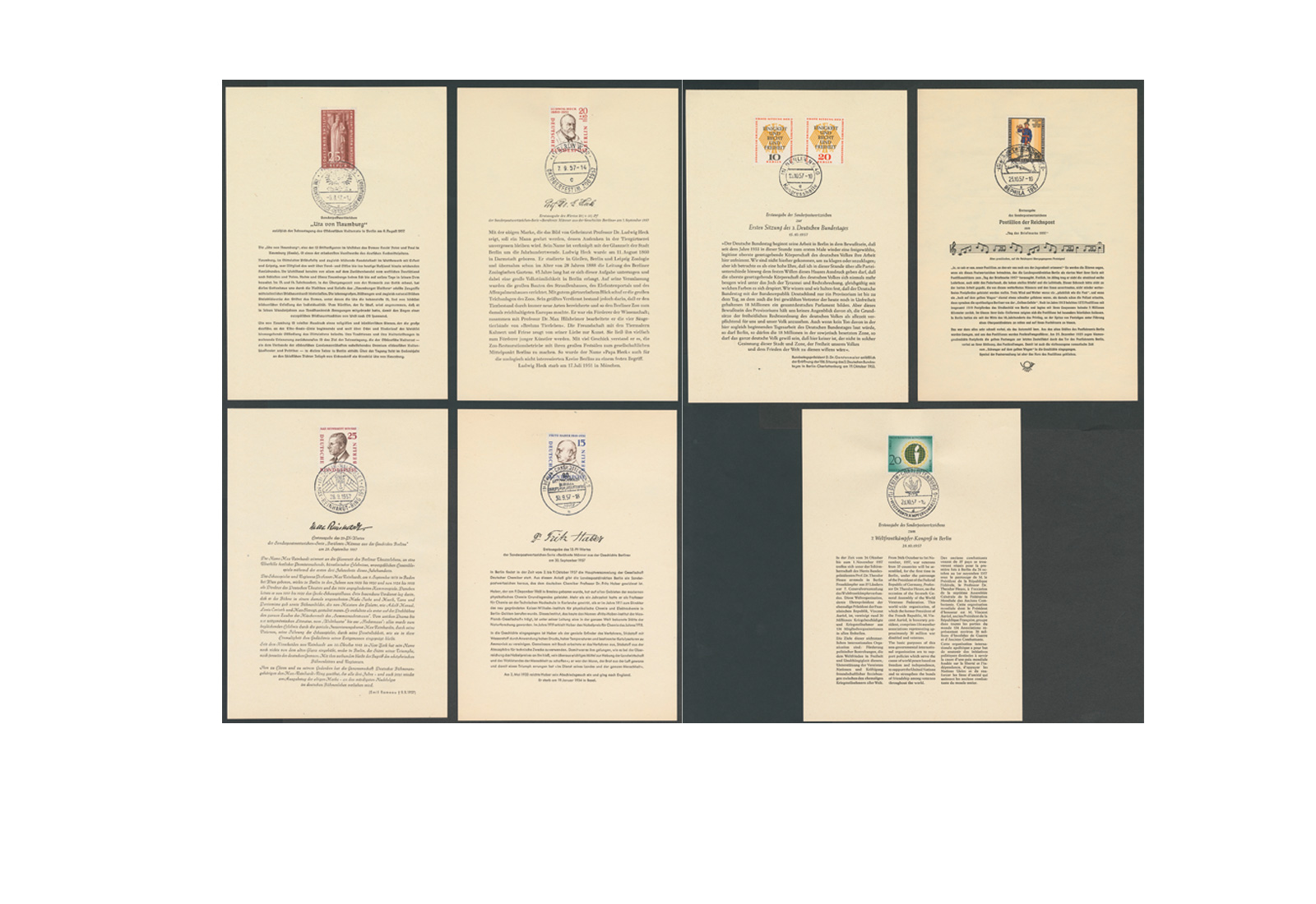 Erstattungsblätter Berlin ETB 25 - 31 gestempelt