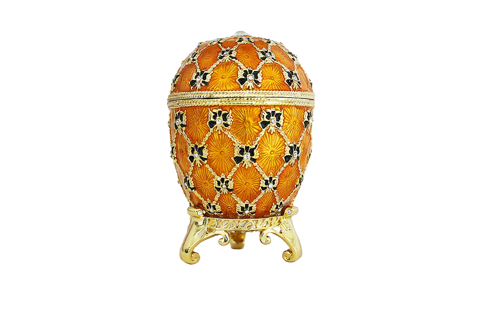 Replikat eines Faberge-Eies Motiv "Krönung", gelb