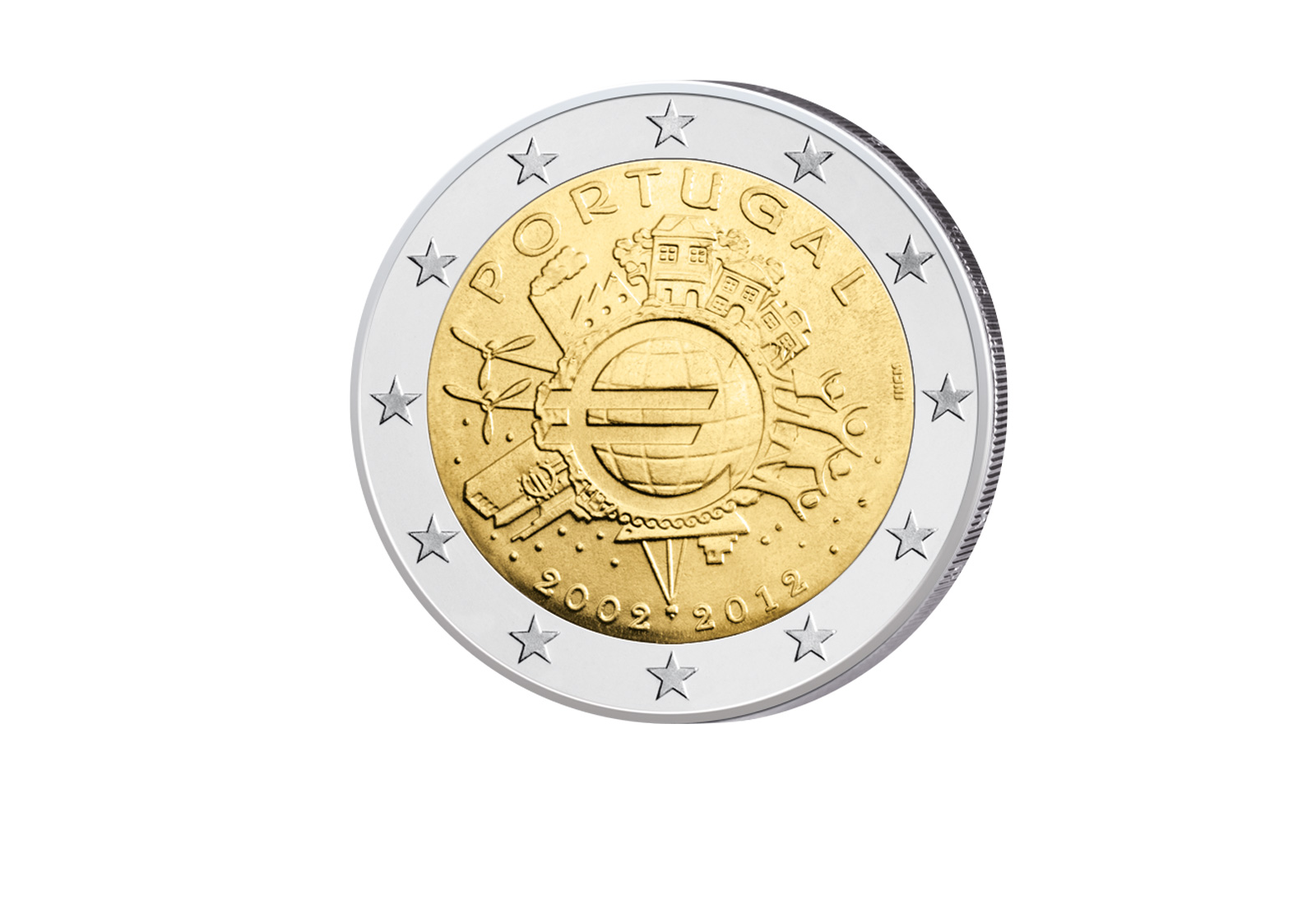 2 Euro 2012 Portugal 10 Jahre Bargeld