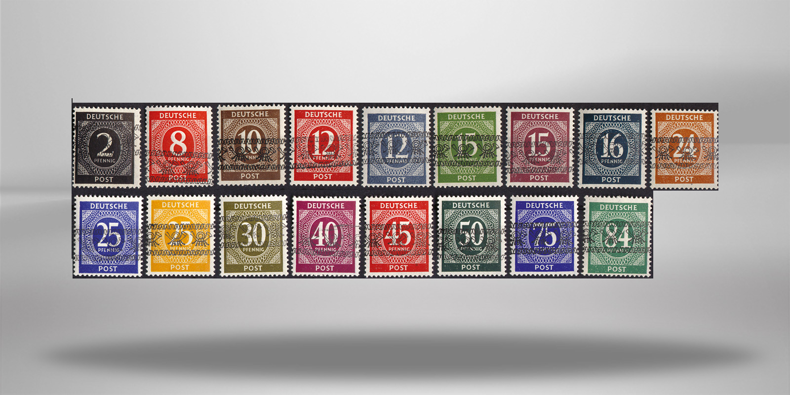 Briefmarken Bizone Michel-Nr. 36/51 I gestempelt ohne 49 I Bandaufdruck