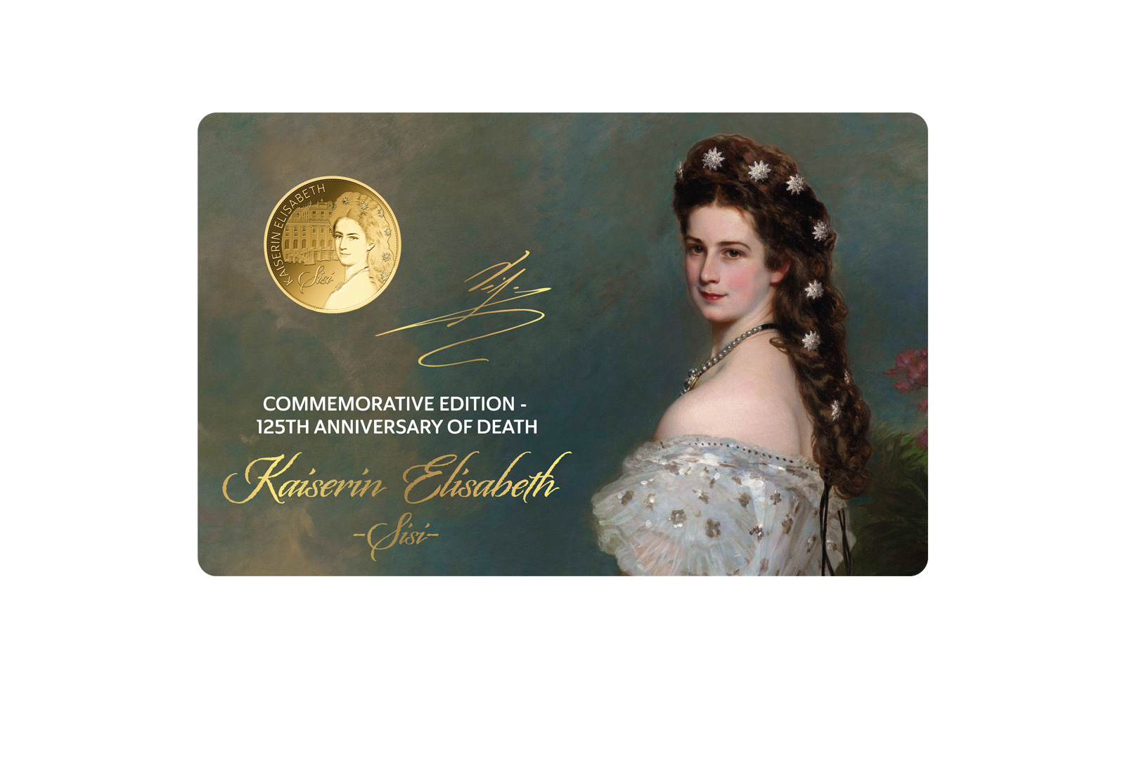 Goldmünze Motiv "Kaiserin Elisabeth - Sisi" Coincard 999/1000 Gold Geschenk