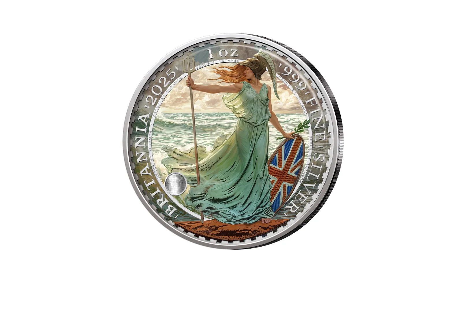 Britannia 1 oz Silber 2025 Großbritannien King Charles III. mit Farbmotiv