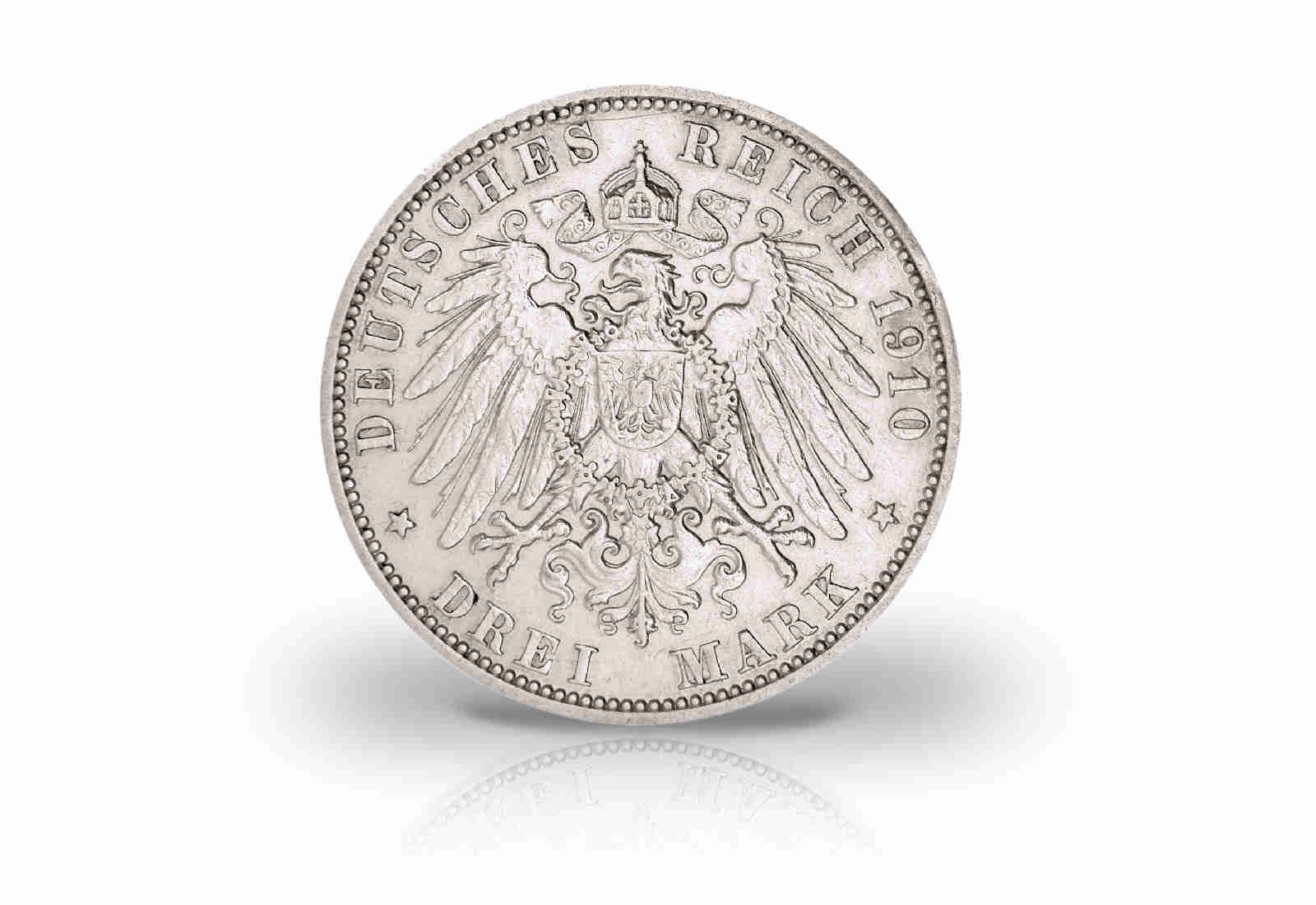 3 Mark 1908-1914 Deutsches Kaiserreich Lübeck Wappen Jaeger-Nr. 82