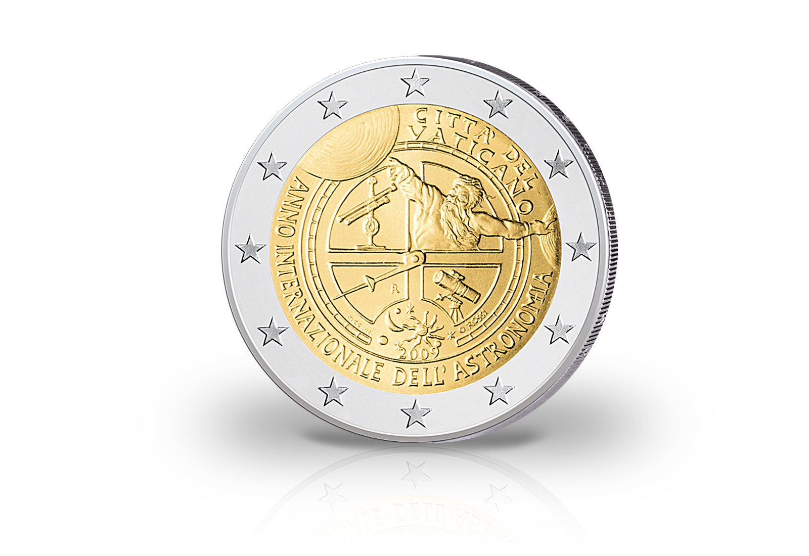 2 Euro 2009 Vatikan Internationales Jahr der Astronomie st mit Blister