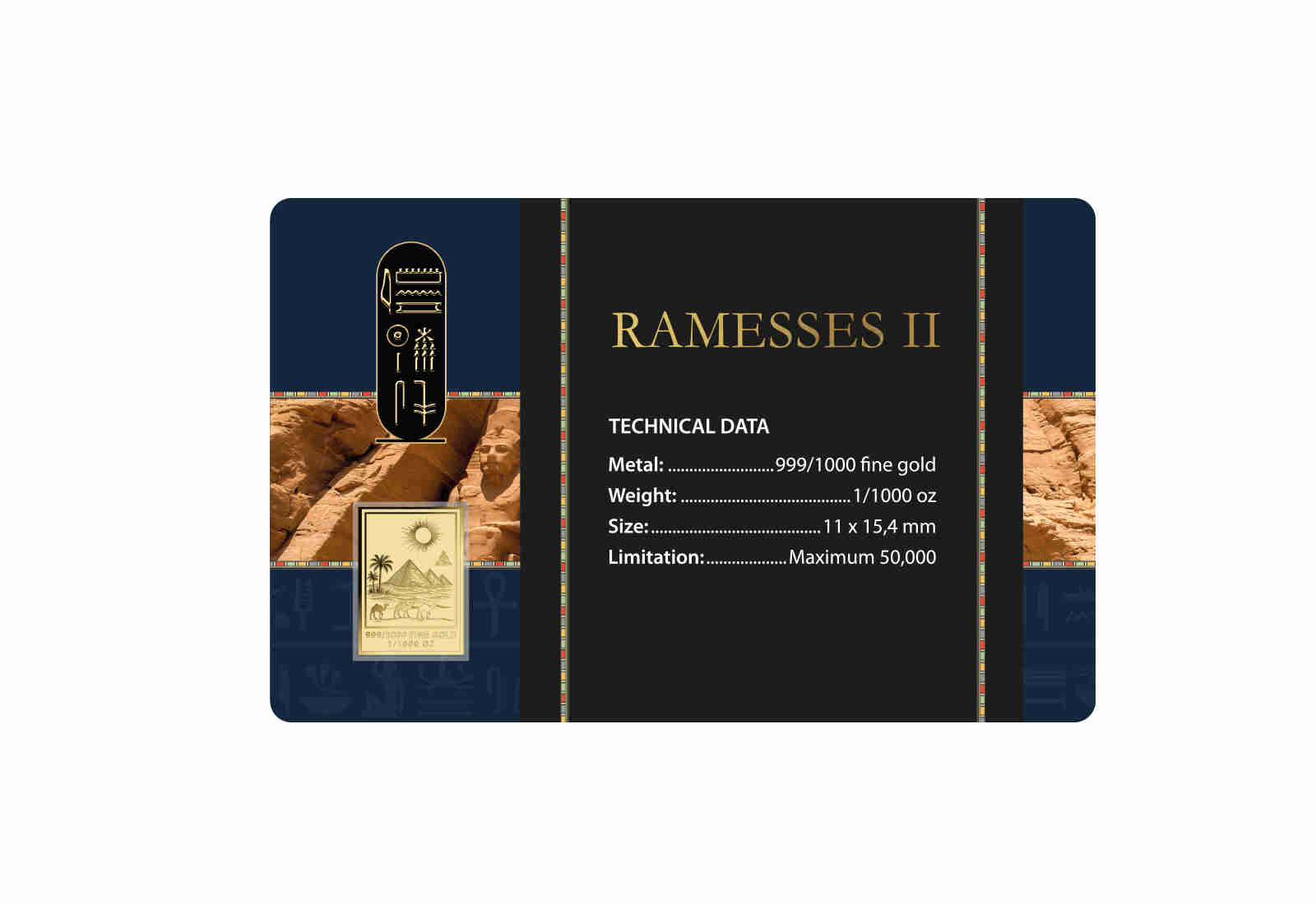 Goldcard Motiv Ramses II. 999/1000 Gold