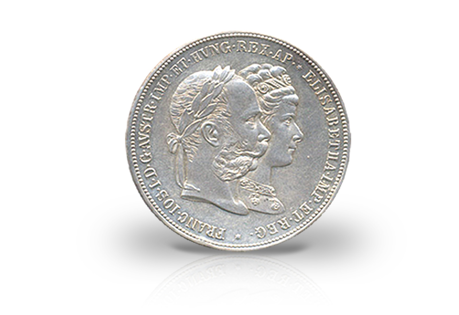 Doppelgulden 1879 Österreich Silberhochzeit des Kaisers