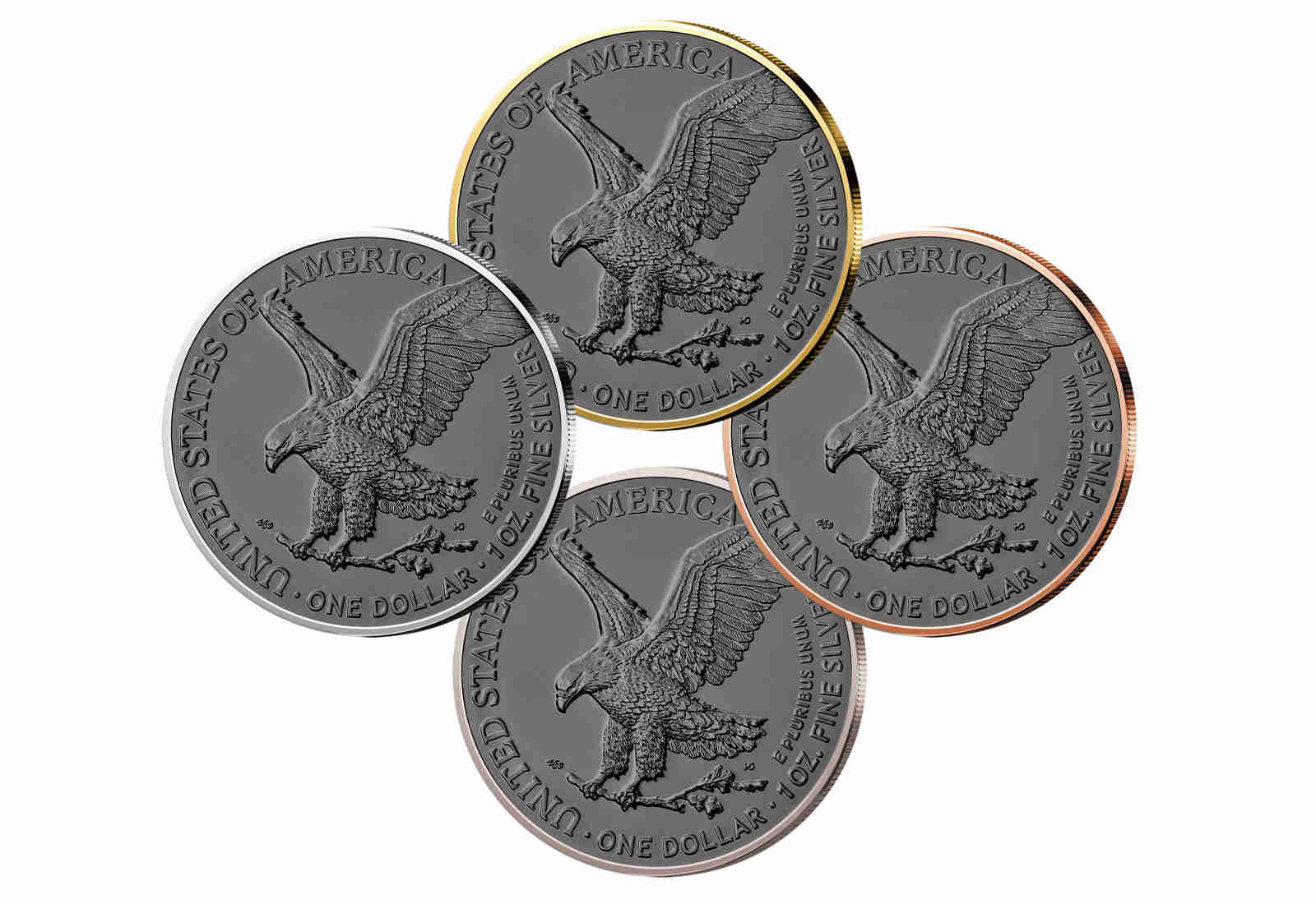 Jubiläumskollektion "American Eagle" 2026 - 4x 1 oz Silber mit verschiedenen Veredelungen