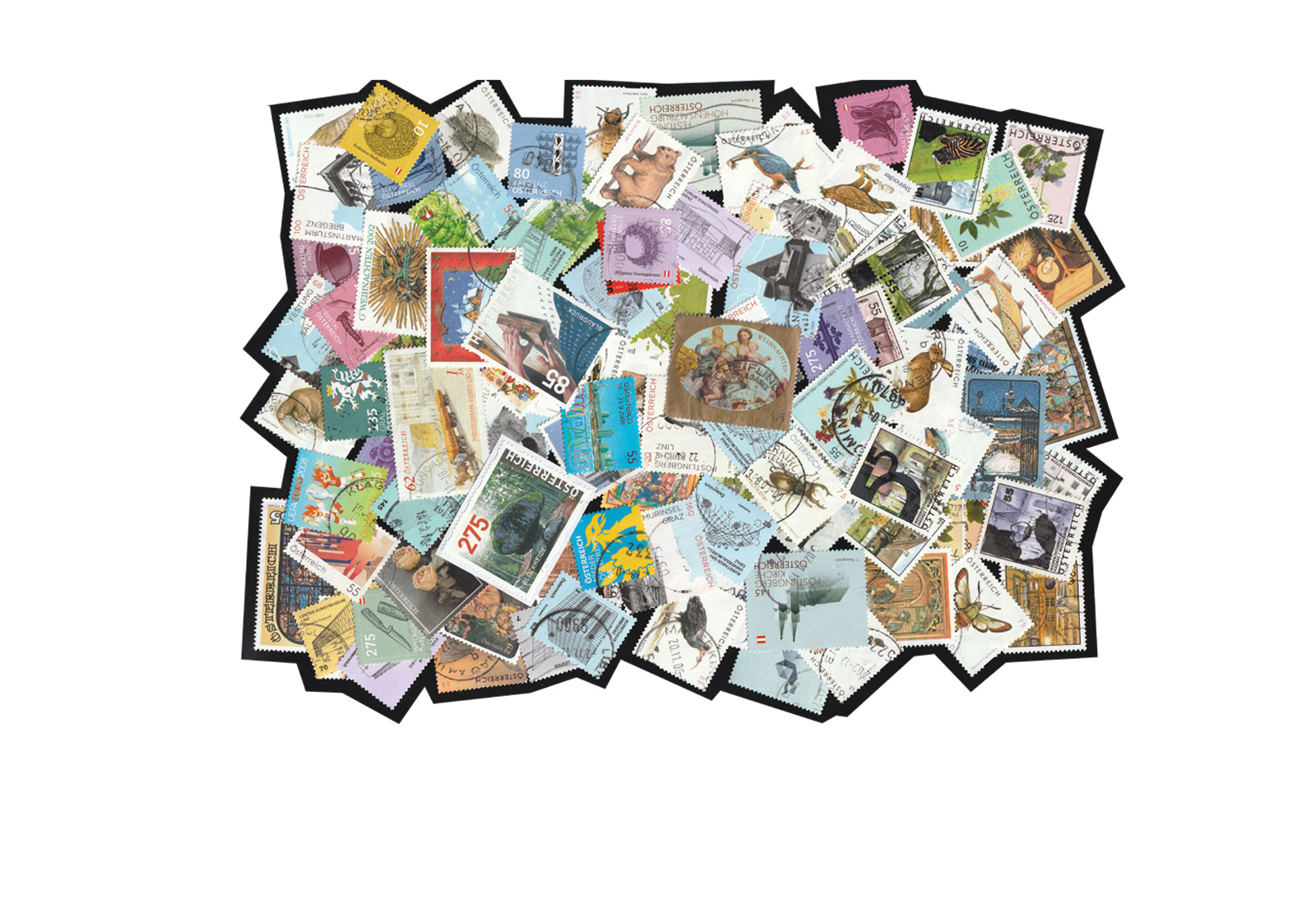 Briefmarken Österreich 100 Marken EURO inkl. 2 Dispensermarken