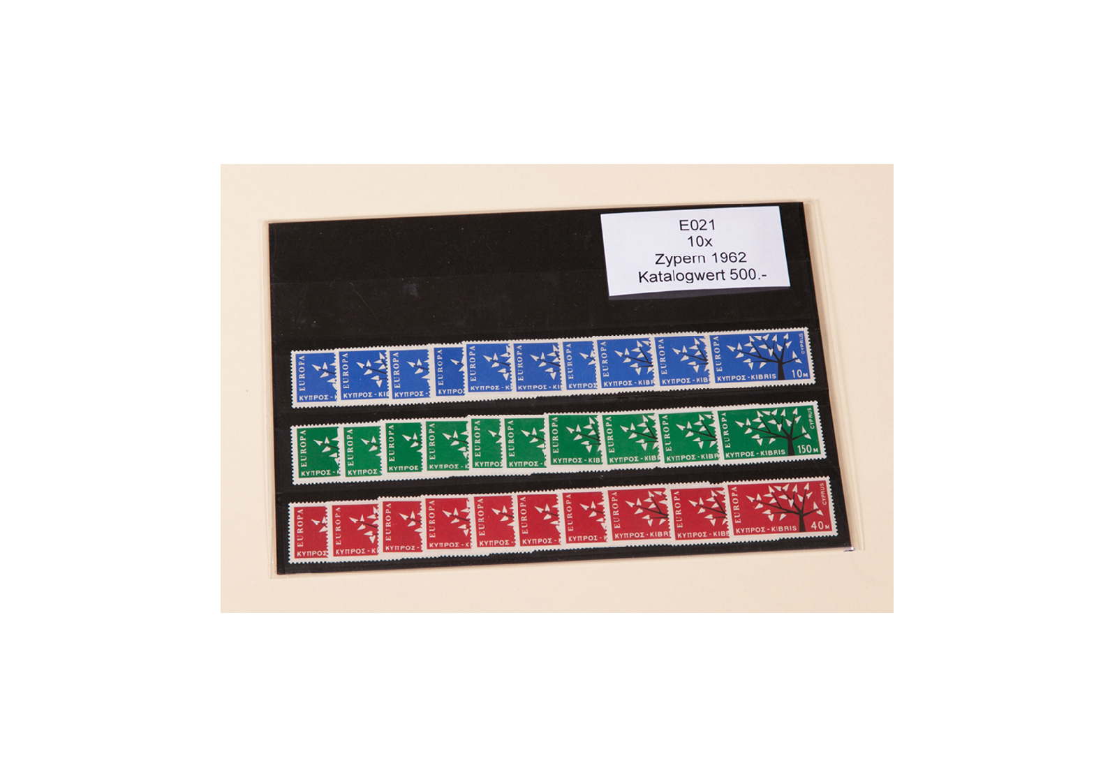 Briefmarken Zypern CEPT 1962 Michel-Nr. 215/217 postfrisch per 10 Stück