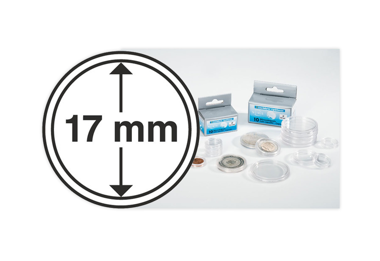 [17 mm] Leuchtturm Münzkapseln im 10er Pack