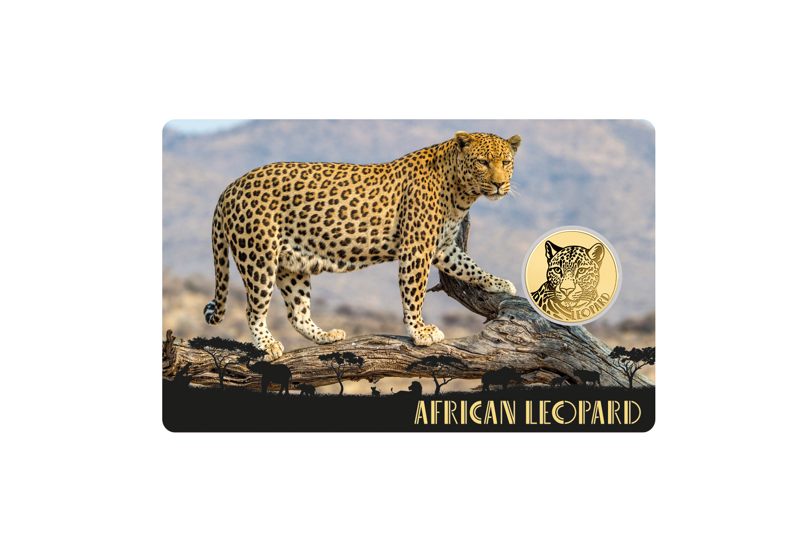 Goldcard Motiv Leopard mit 999/1000 Goldausgabe
