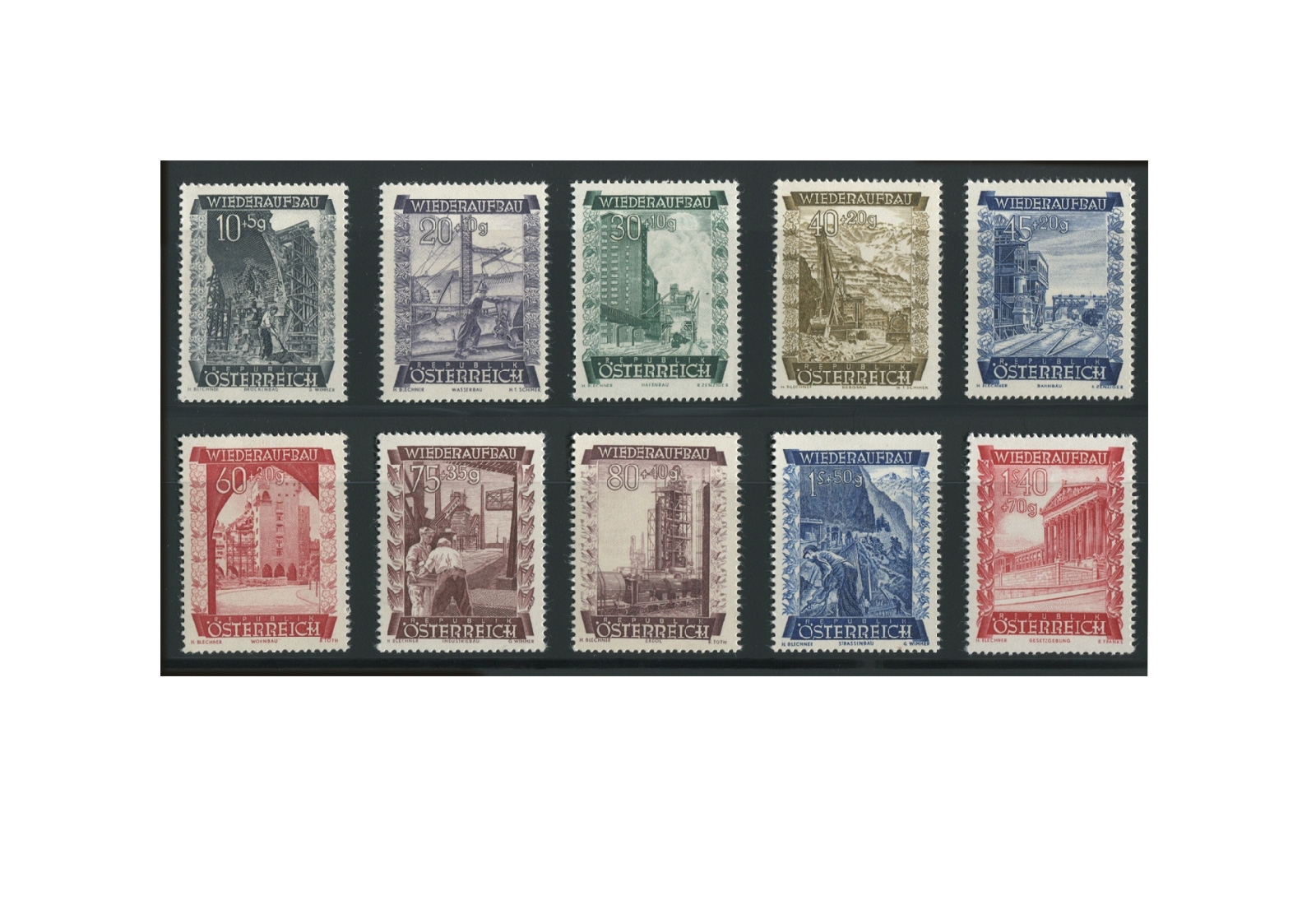 Briefmarken Österreich Frühausgaben Mi.Nr. 858/867 postfrisch