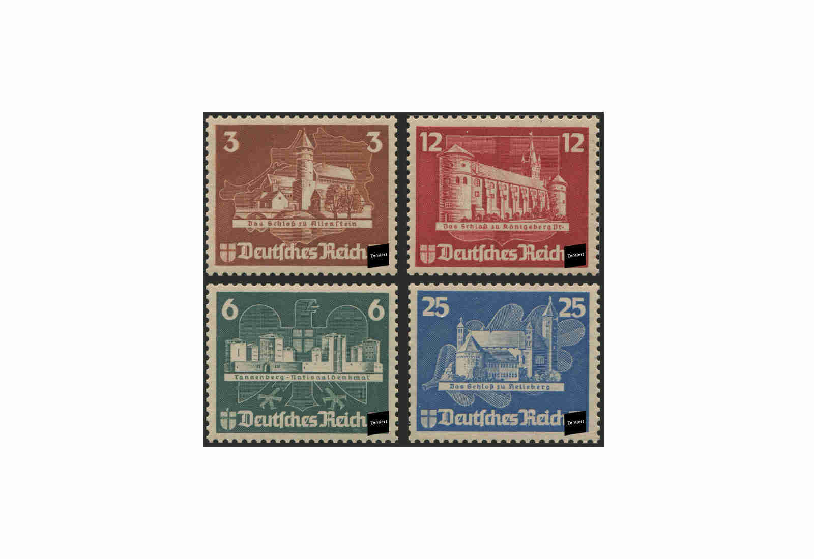 Deutsches Reich Mi.Nr. 576/579 Falz Einzelmarken aus Block 3