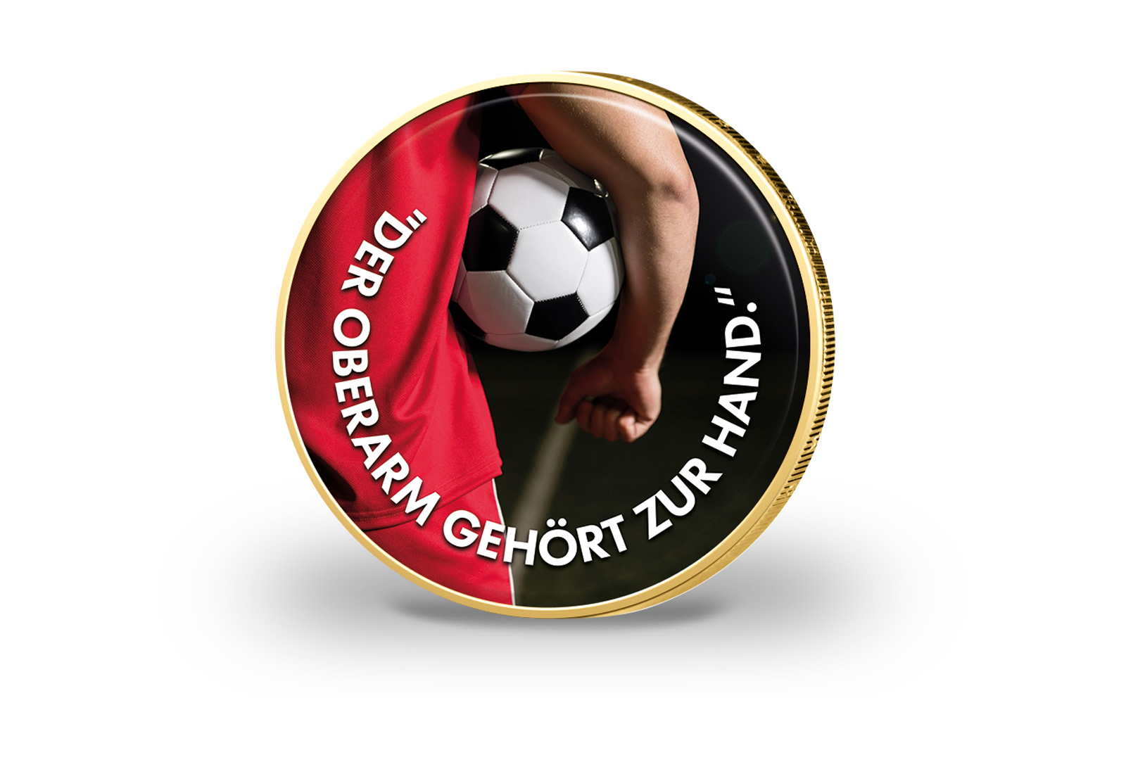 2 Euro vergoldet Fußballspruch 16 mit Farbmotiv