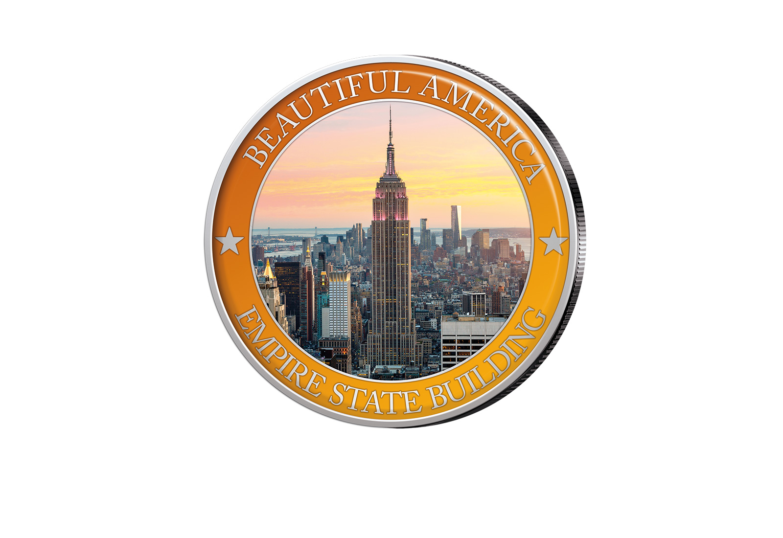 1/2 Dollar USA Empire State Building - Serie Beautiful America mit Farbapplikation
