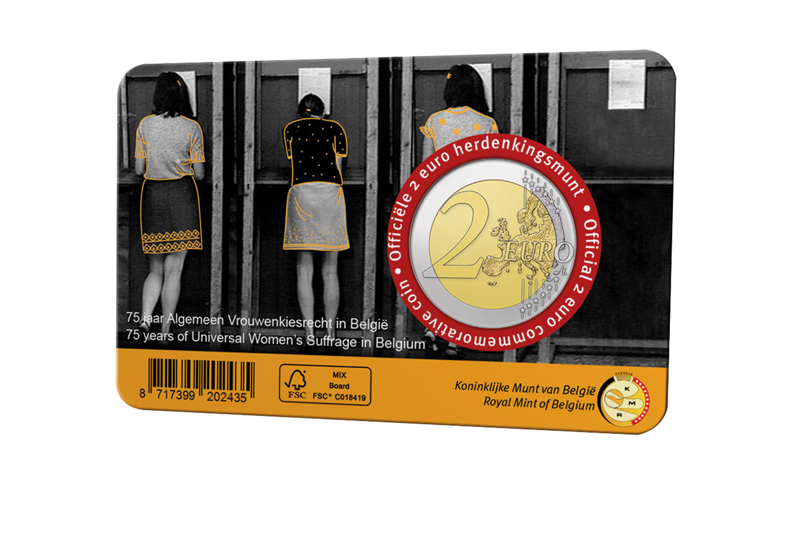 Belgien 2 Euro 2023 75 Jahre Frauenwahlrecht in Belgien st in Coincard