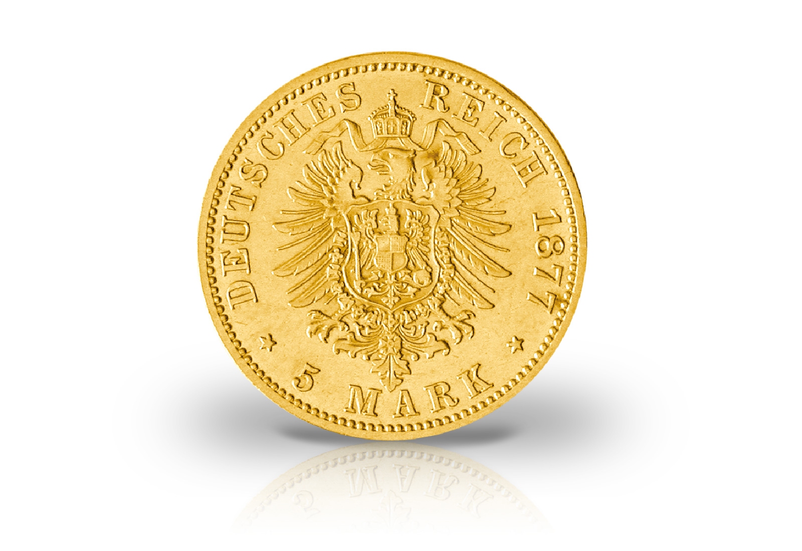 5 Mark Goldmünze 1877-1878 Deutsches Kaiserreich Preußen Kaiser Wilhelm I. Jaeger-Nr. 244