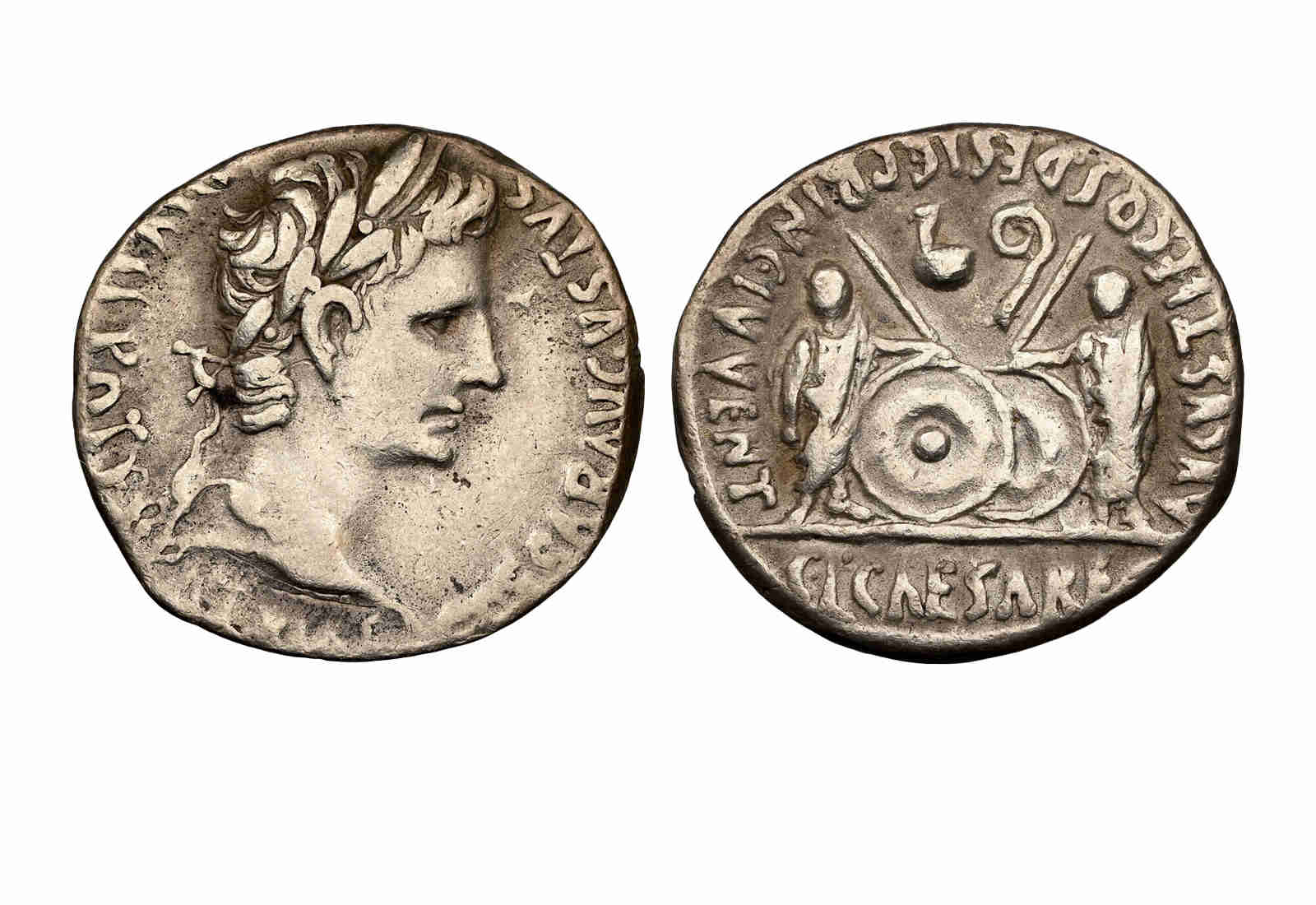 Silberdenar 30 v. Chr. Augustus Romisches Reich