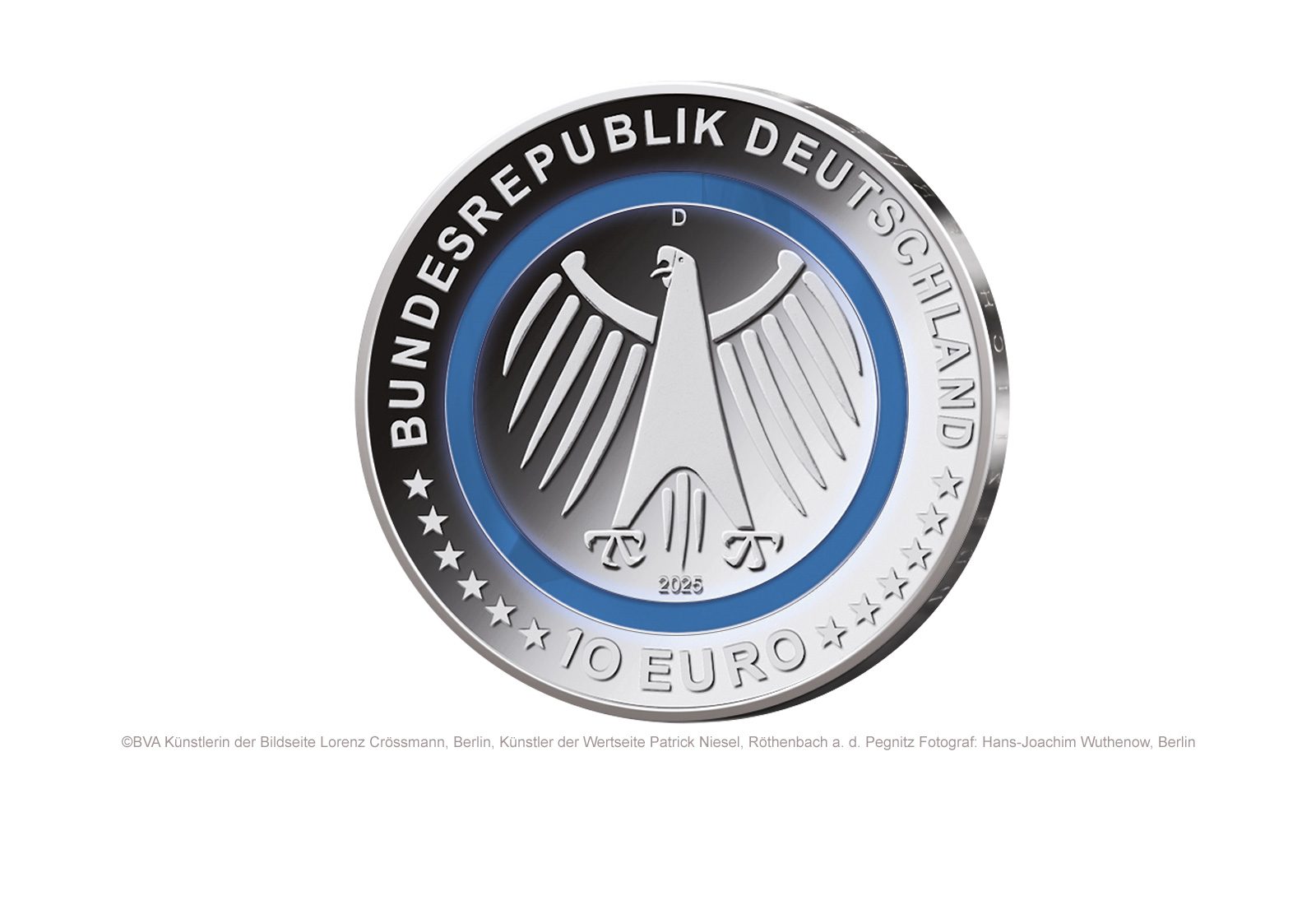 10 Euro 2025 Deutschland Technisches Hilfswerk mit Polymerring st Prägestätte A