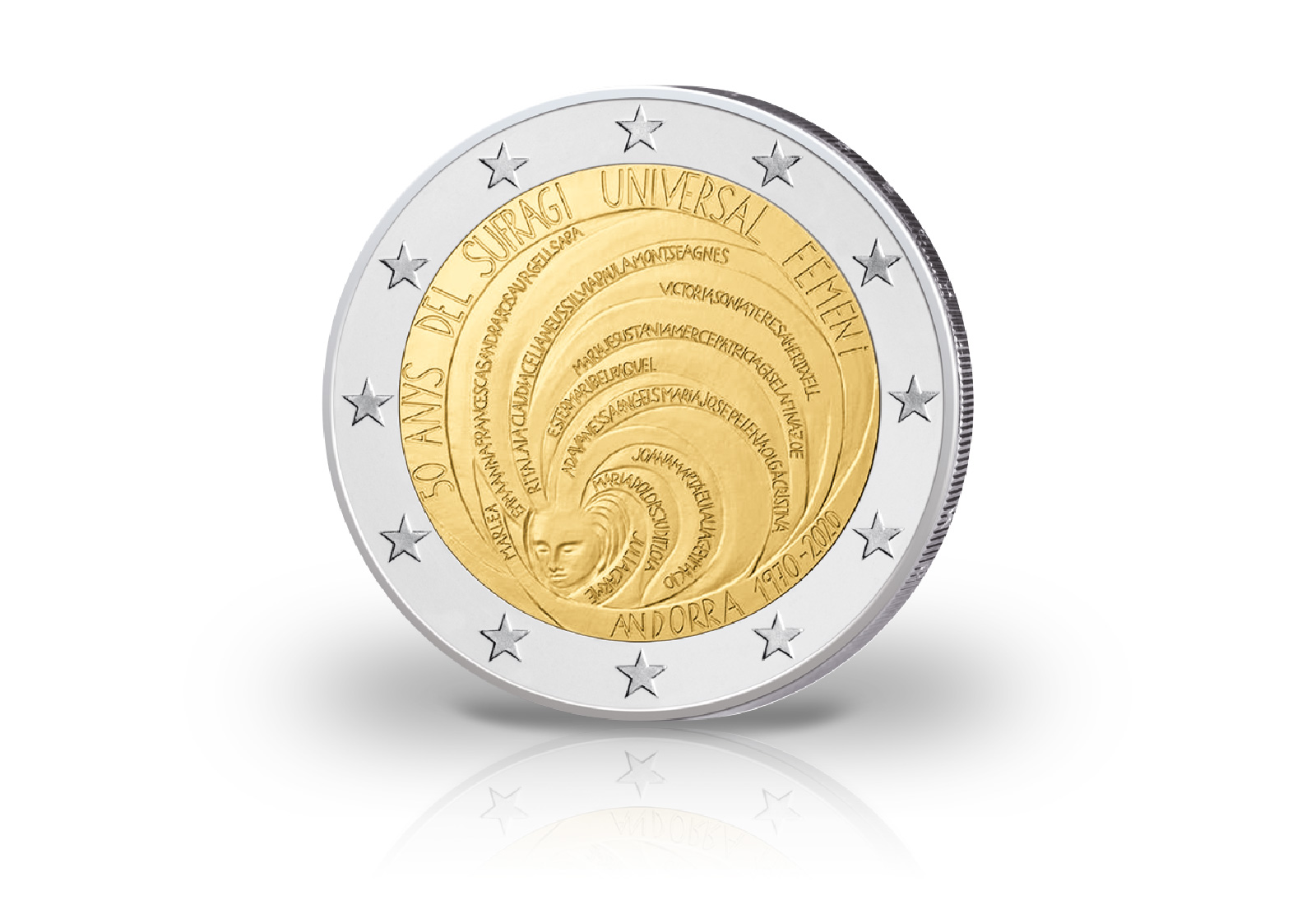 2 Euro 2020 Andorra 50 Jahre Allgemeines Frauenwahlrecht st im Blister