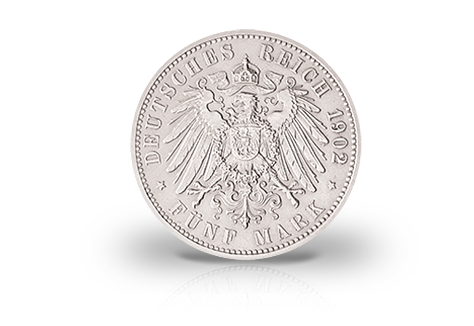 5 Mark 1902 Deutsches Kaiserreich Sachsen Tod König Albert Jaeger-Nr. 128