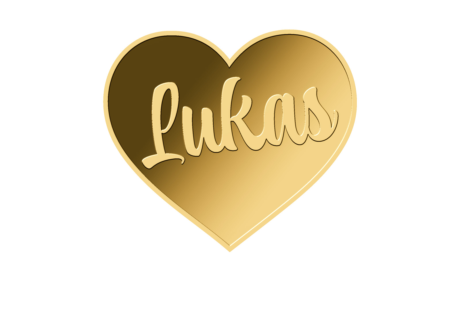 Goldmünze Motiv "Herz Lukas" 999/1000 Gold im Geschenketui