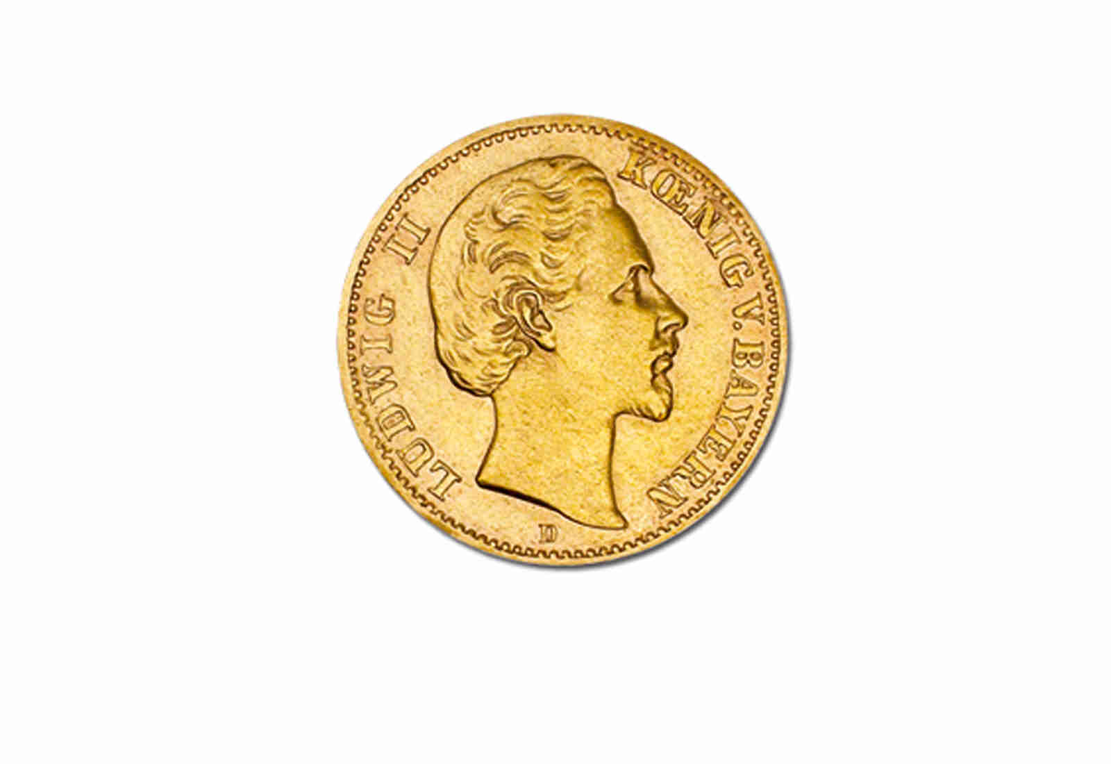 10 Mark 1872-1873 Kaiserreich Bayern Ludwig II Jaeger-Nr. 193