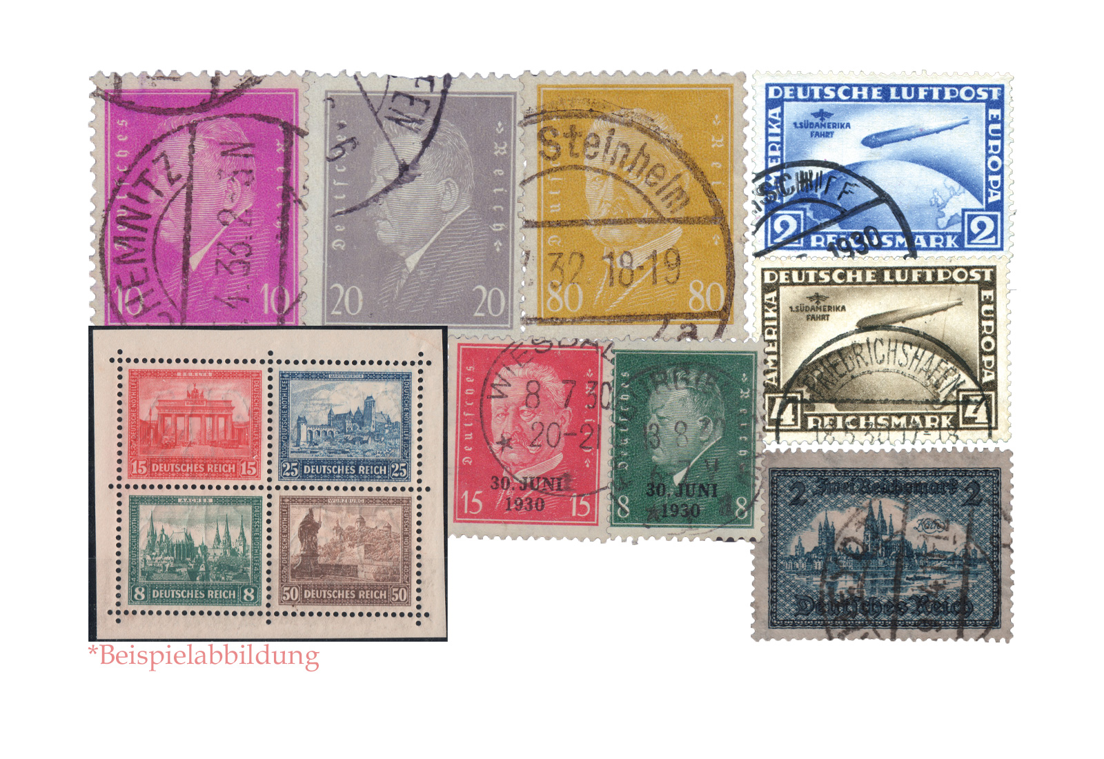 DR Jahrgang 1930 gest. 16 Marken + 1 Block MiNr. 435-453