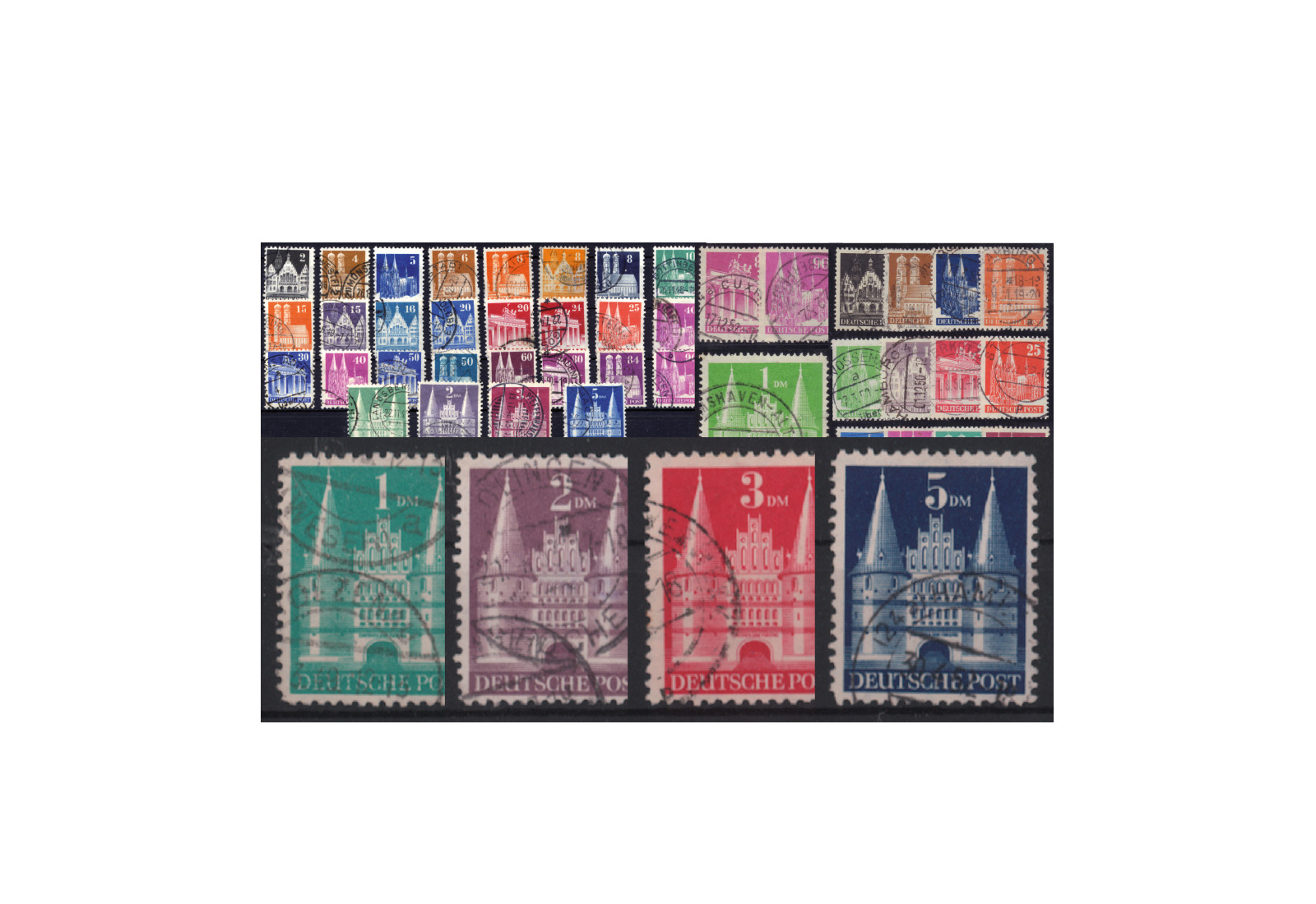 Bizone Michel-Nr. 73/100 Bauten 1948/1952 gestempelt