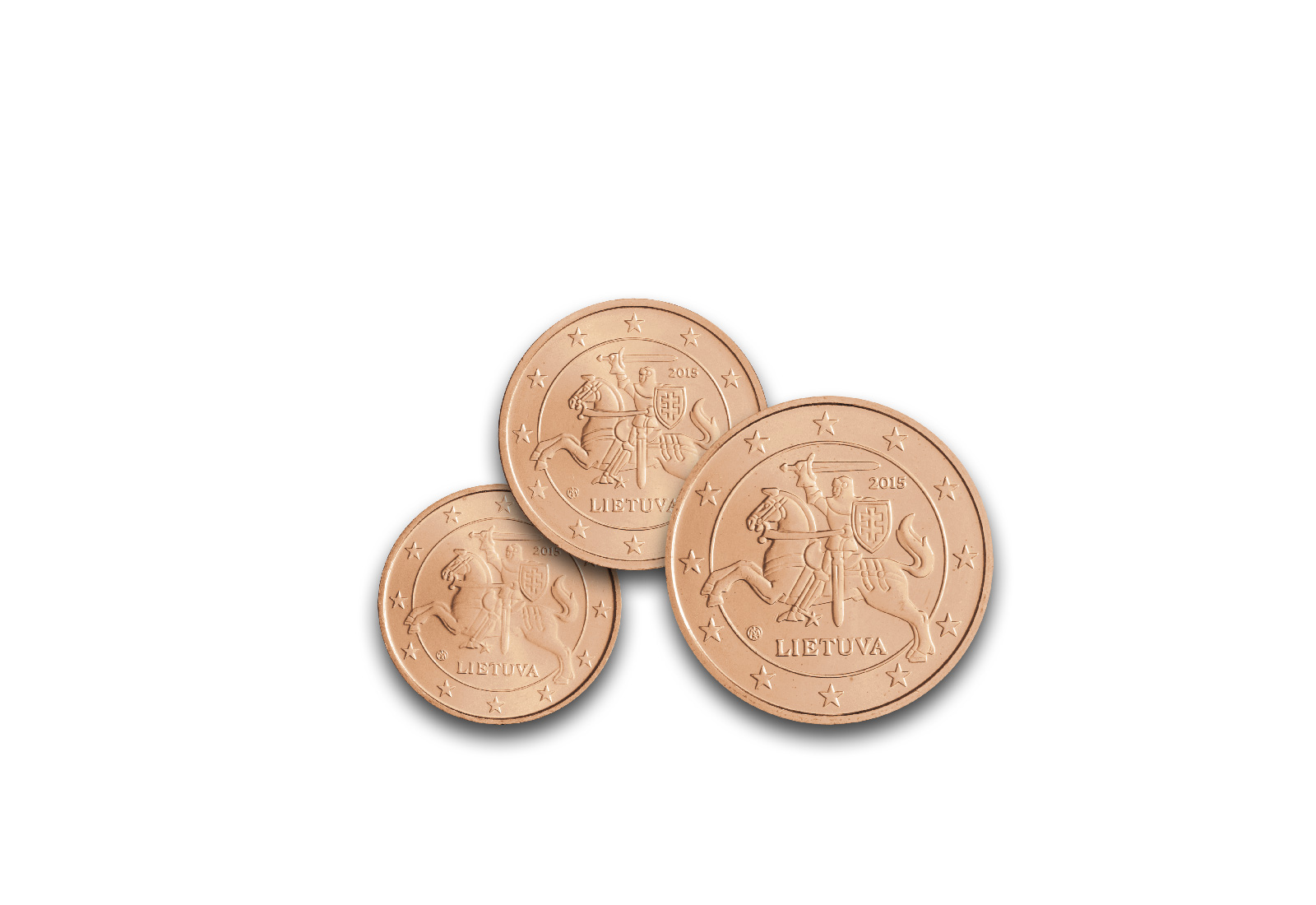 1, 2, 5 Cent 2015 Litauen bfr.