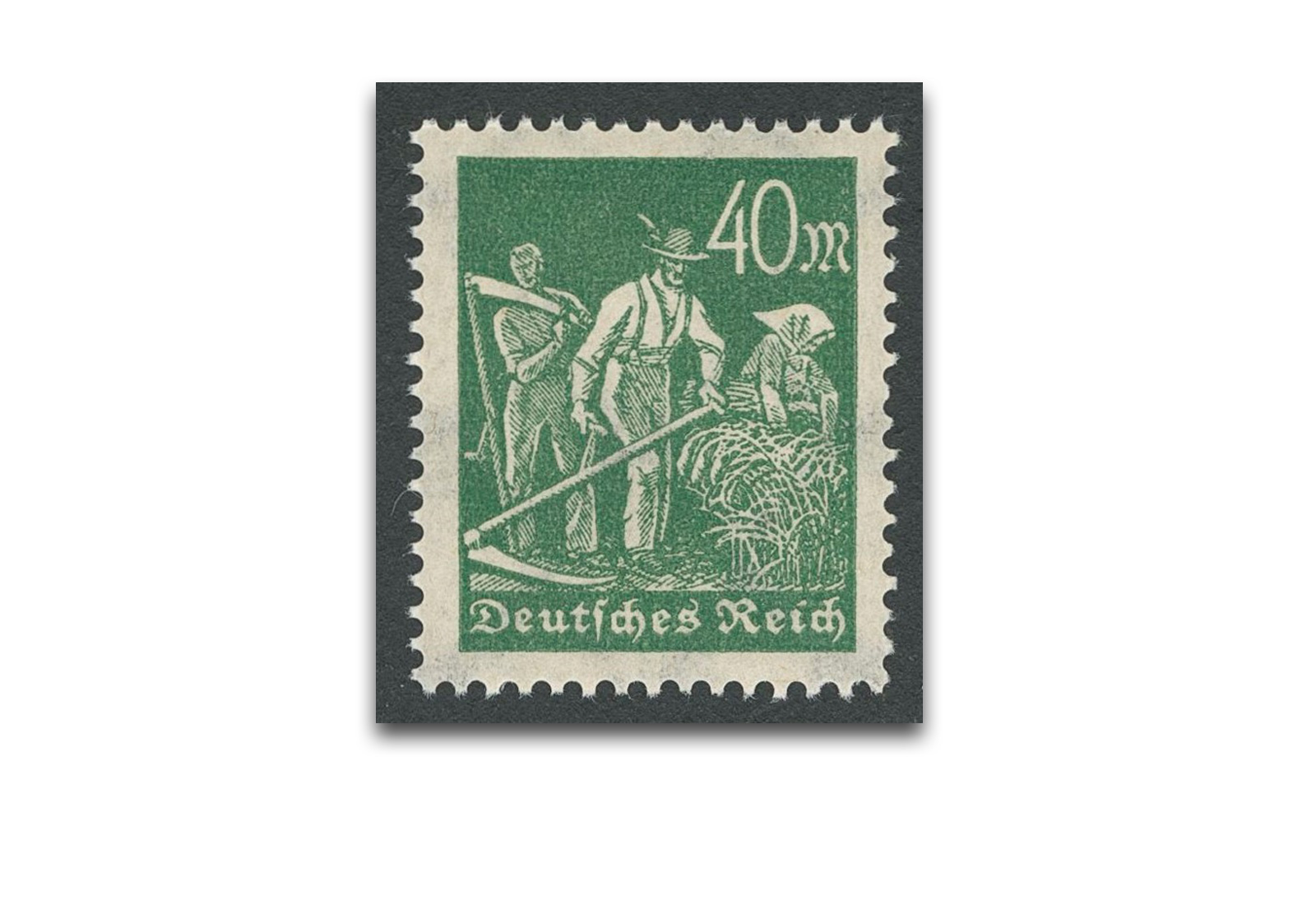 Briefmarke Deutsches Reich 40 Mark dunkelolivgrün MiNr.: 244 d **