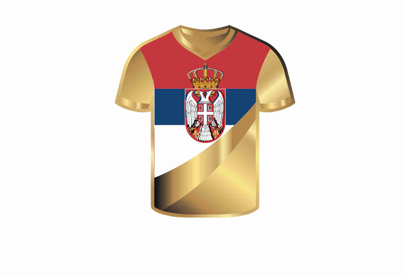 Goldmünze Motiv "Trikot Serbien" im Geschenketui