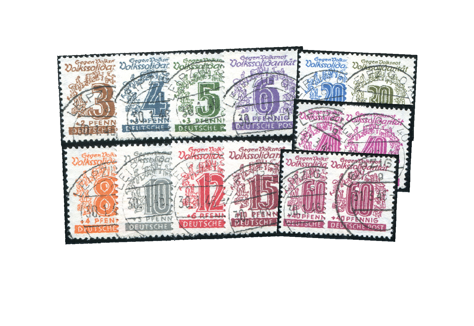 SBZ 138/149y + 148/149 b gestempelt Volkssolidarität 1946