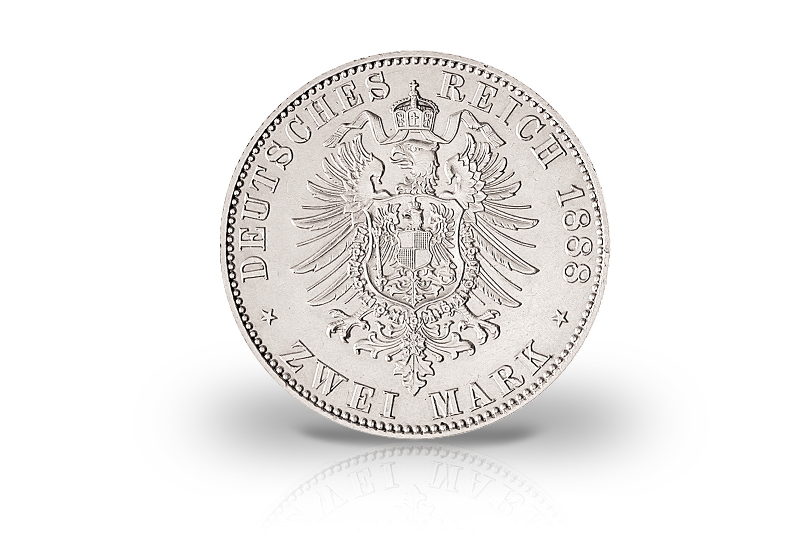 2 Mark 1888 Deutsches Kaiserreich Preußen Friedrich III. Jaeger-Nr. 98