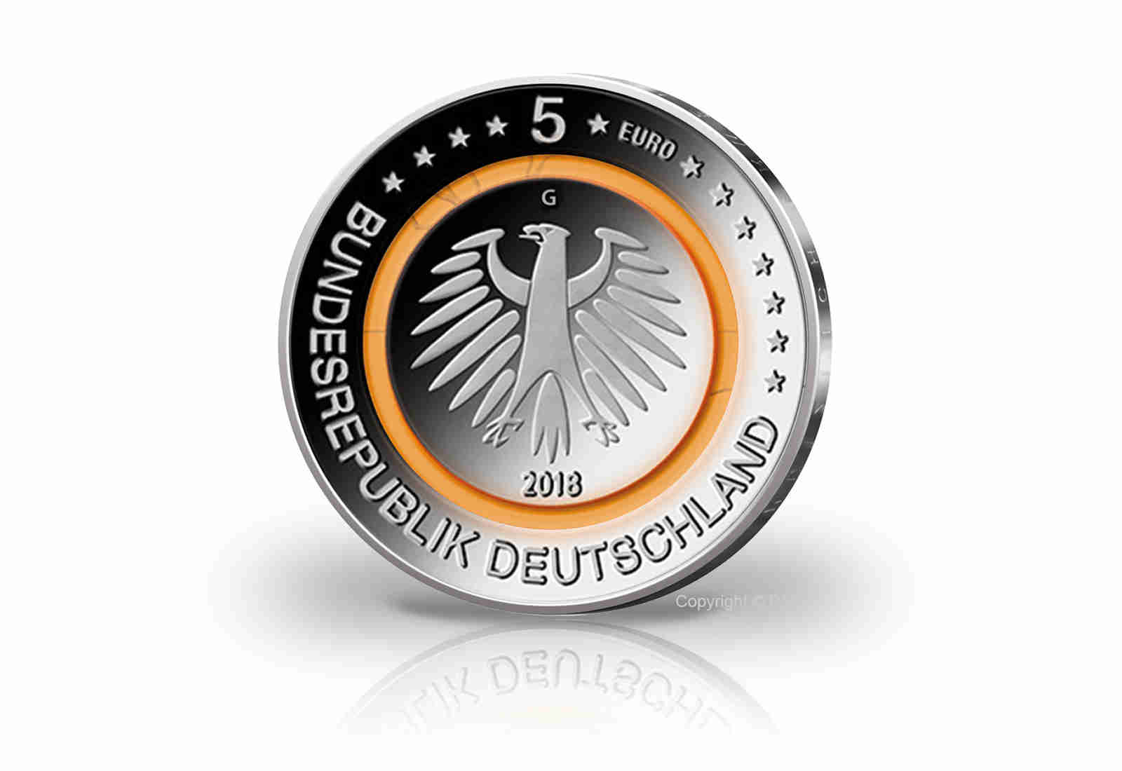 5 Euro 2018 Deutschland Subtropische Zone mit Polymerring st Prägestätte G