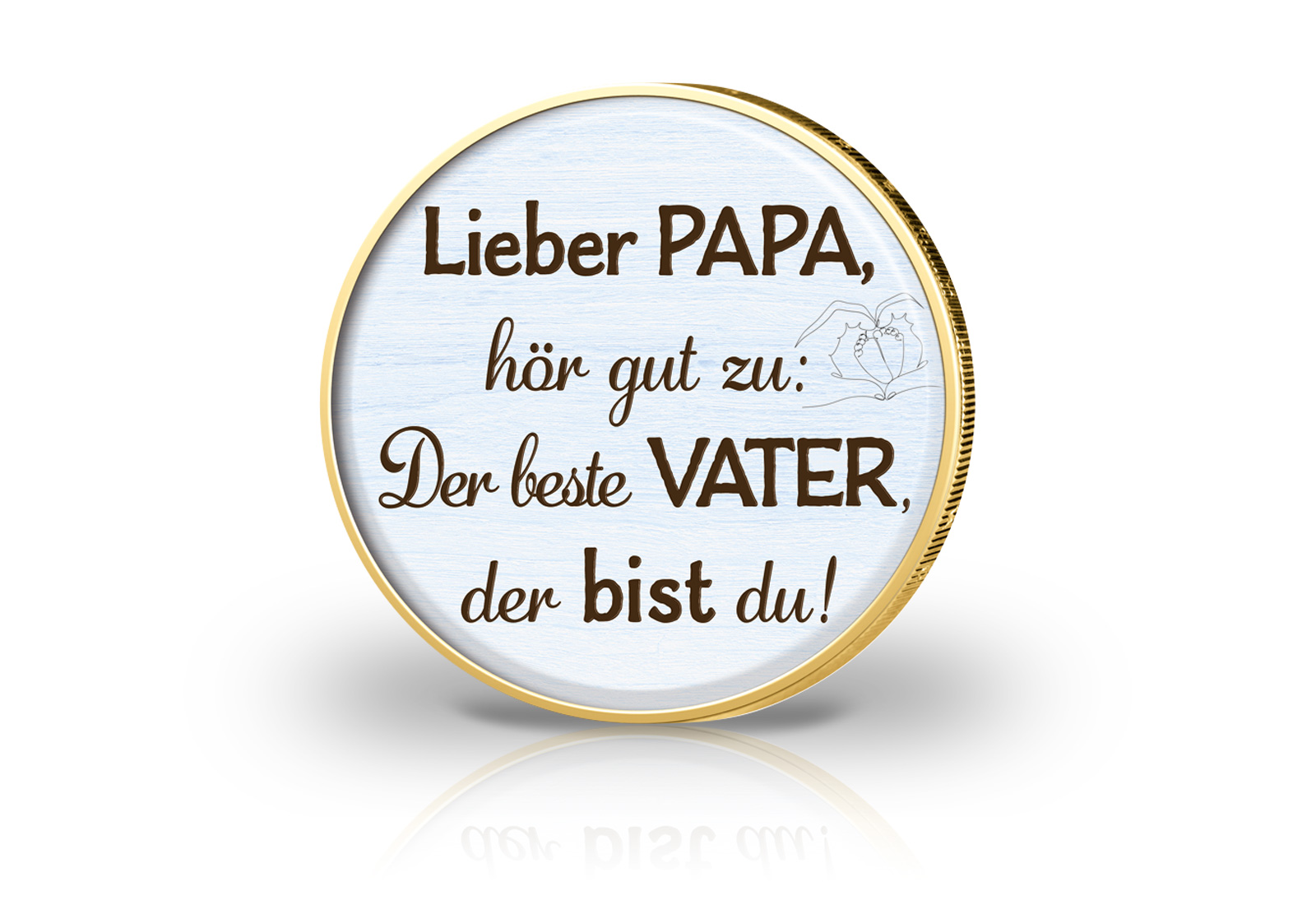 2 Euro vergoldet mit Farbmotiv Vater Motiv 1