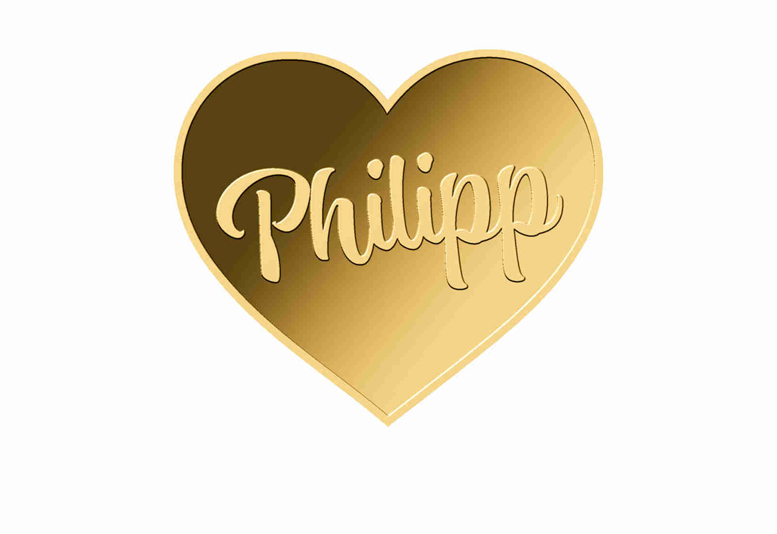 Goldmünze Motiv "Herz Philipp" 999/1000 Gold im Geschenketui