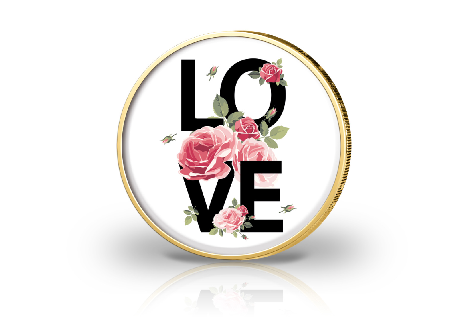 2 Euro mit Farbmotiv und 24 Karat Goldauflage Liebe Valentinstag