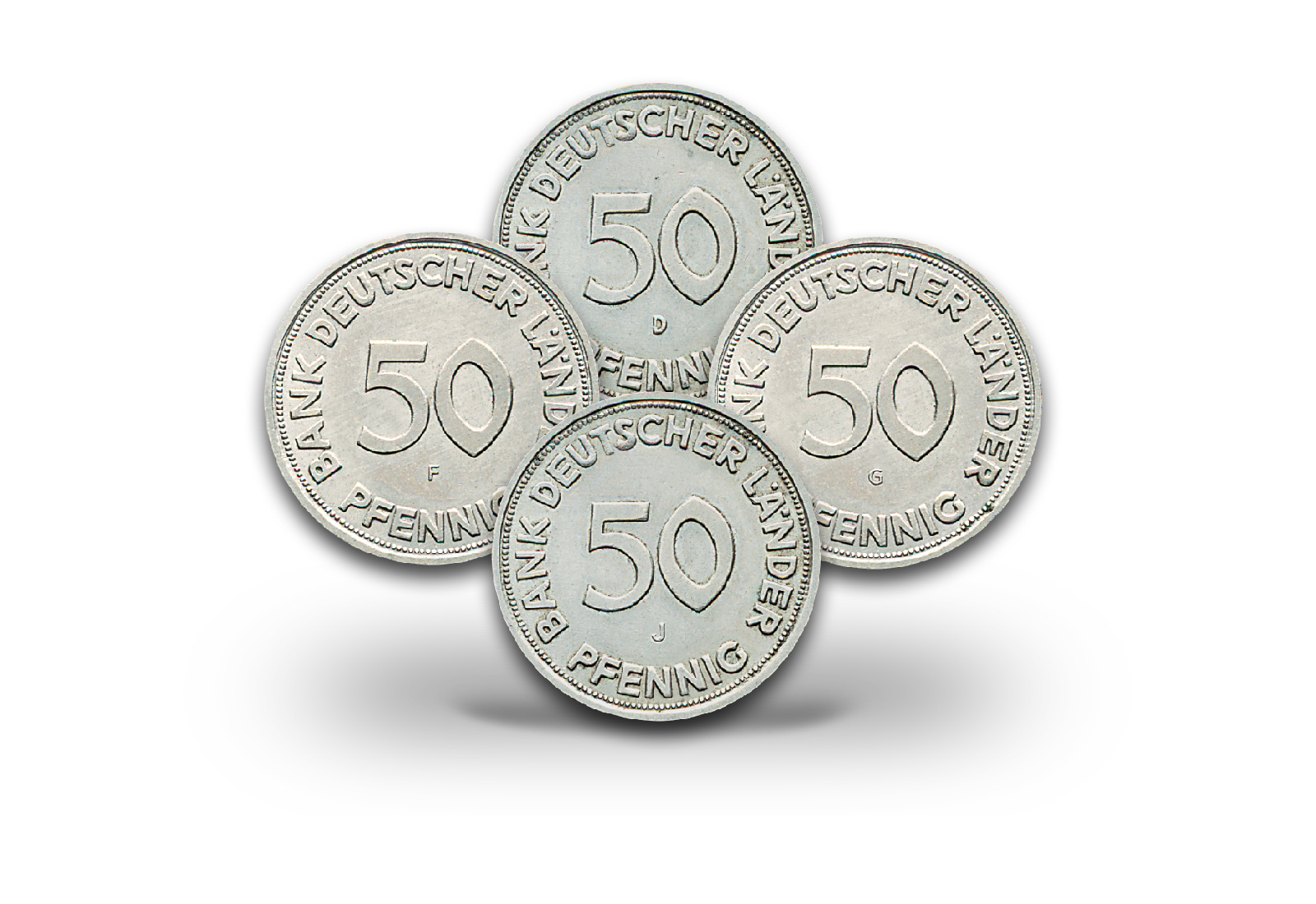 50 Pfennig 1949 BRD Bank deutscher Länder Prägestätte D-J Jaeger-Nr. 379