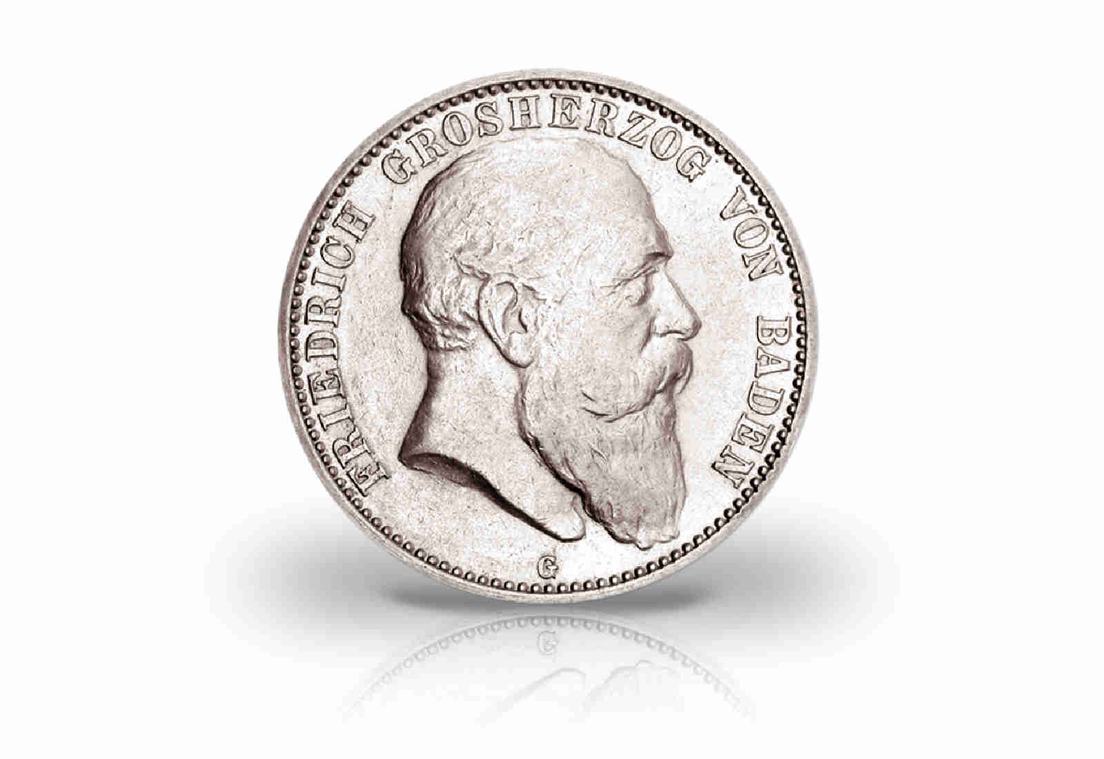 5 Mark 1902-1907 Deutsches Kaiserreich Baden Großherzog Friedrich I. Jaeger-Nr. 33