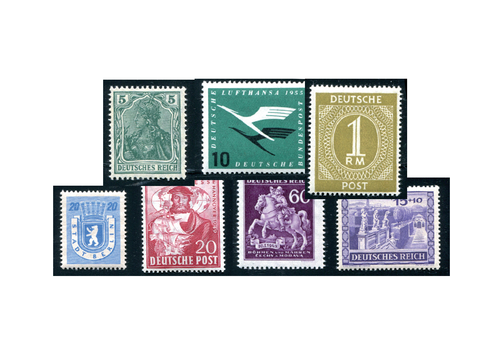 Deutschland Zuschlagsmarken 100 Marken postfrisch und gestempelt