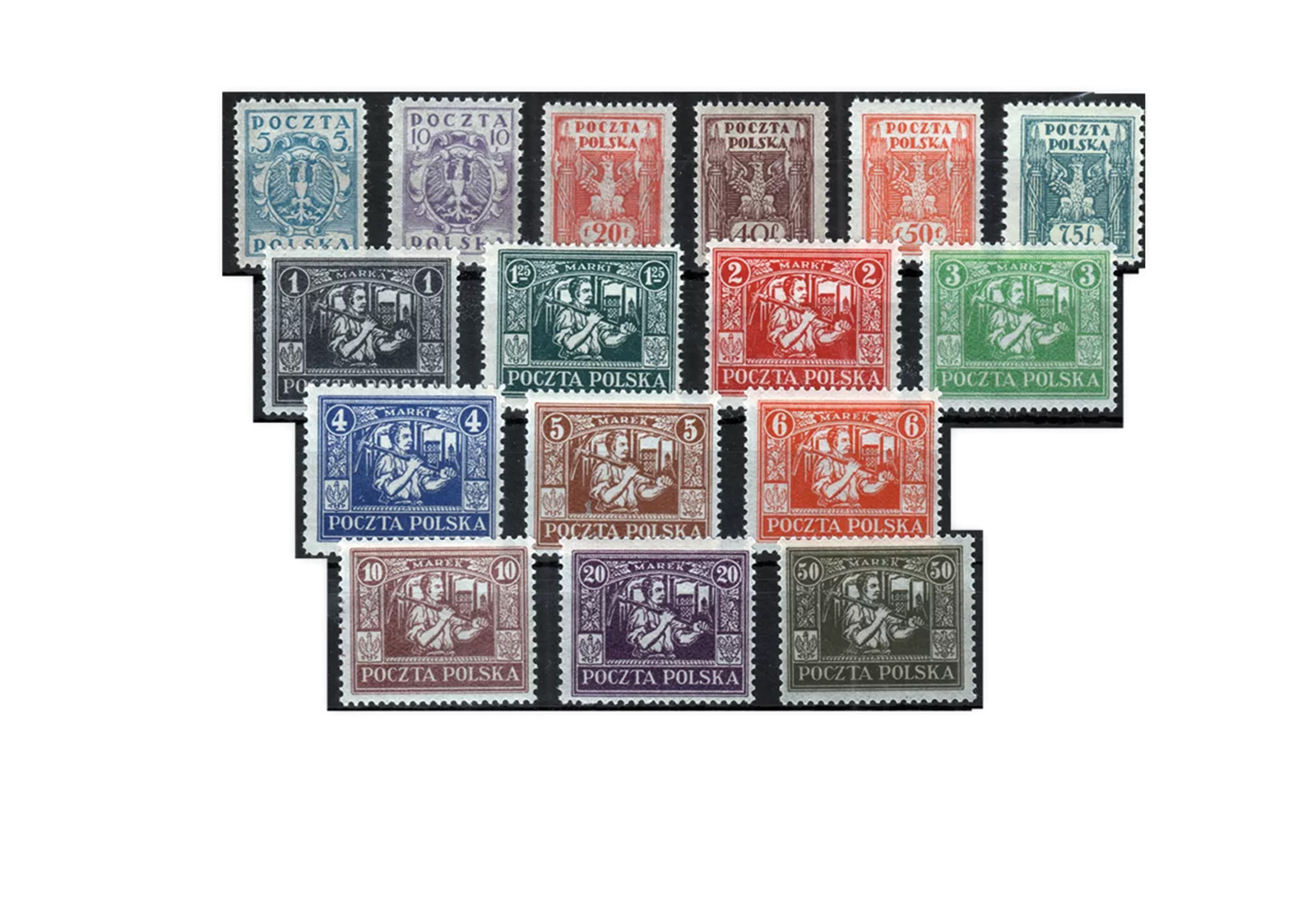 Briefmarke Deutsche Abstimmungsgebiet Östl. Oberschlesien Mi-Nr.1-16 gestempelt